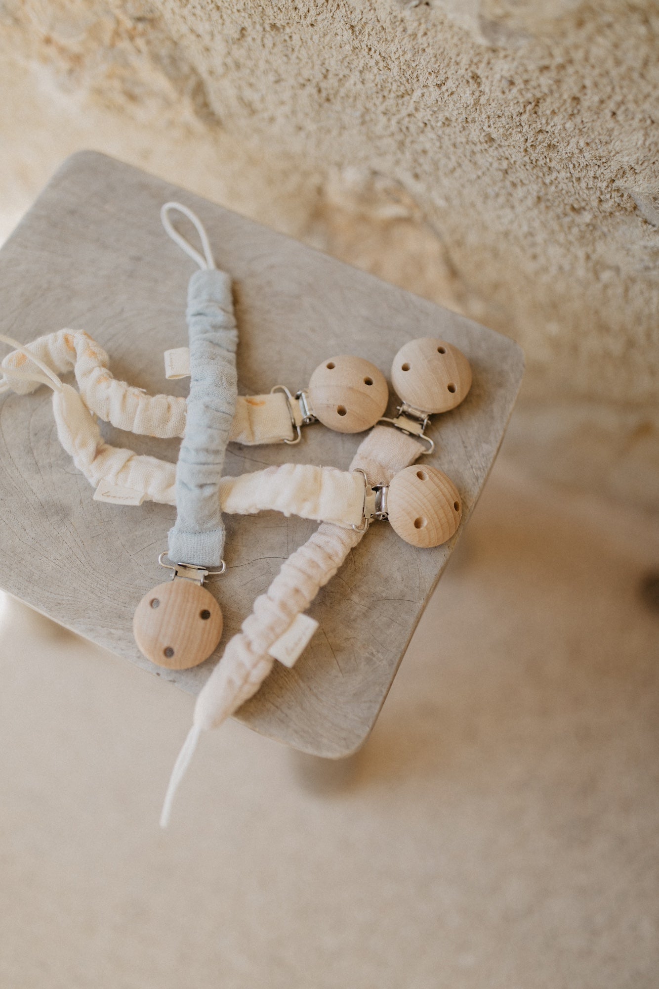 Schnullerkette 'apricot'