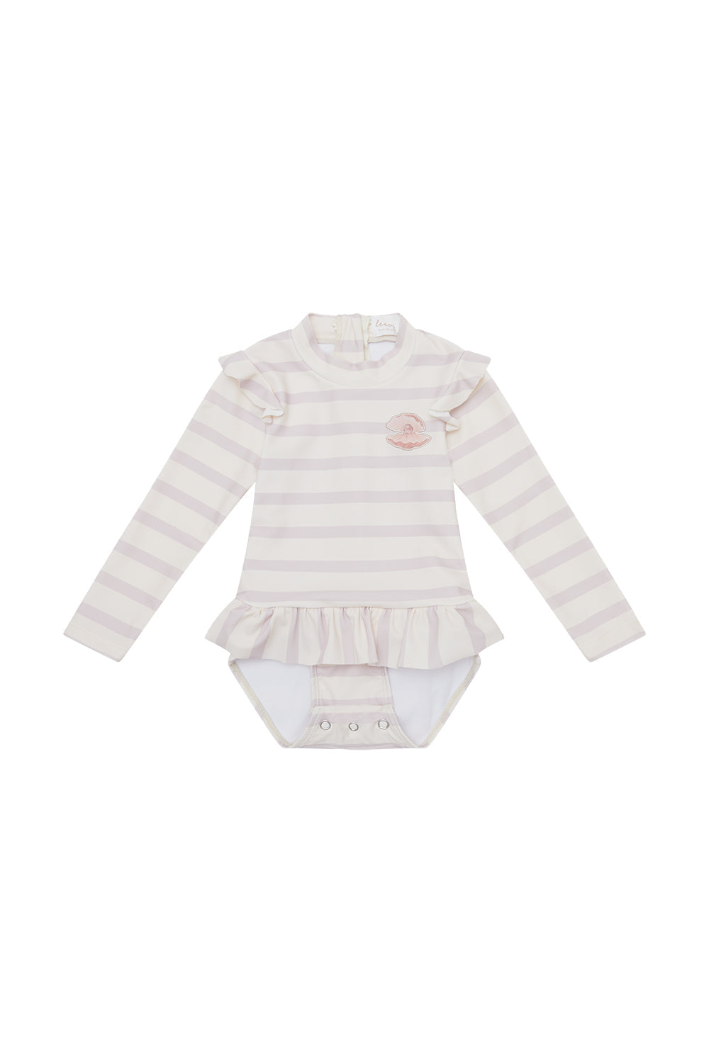 Langarm Badeanzug 'lavender stripes'