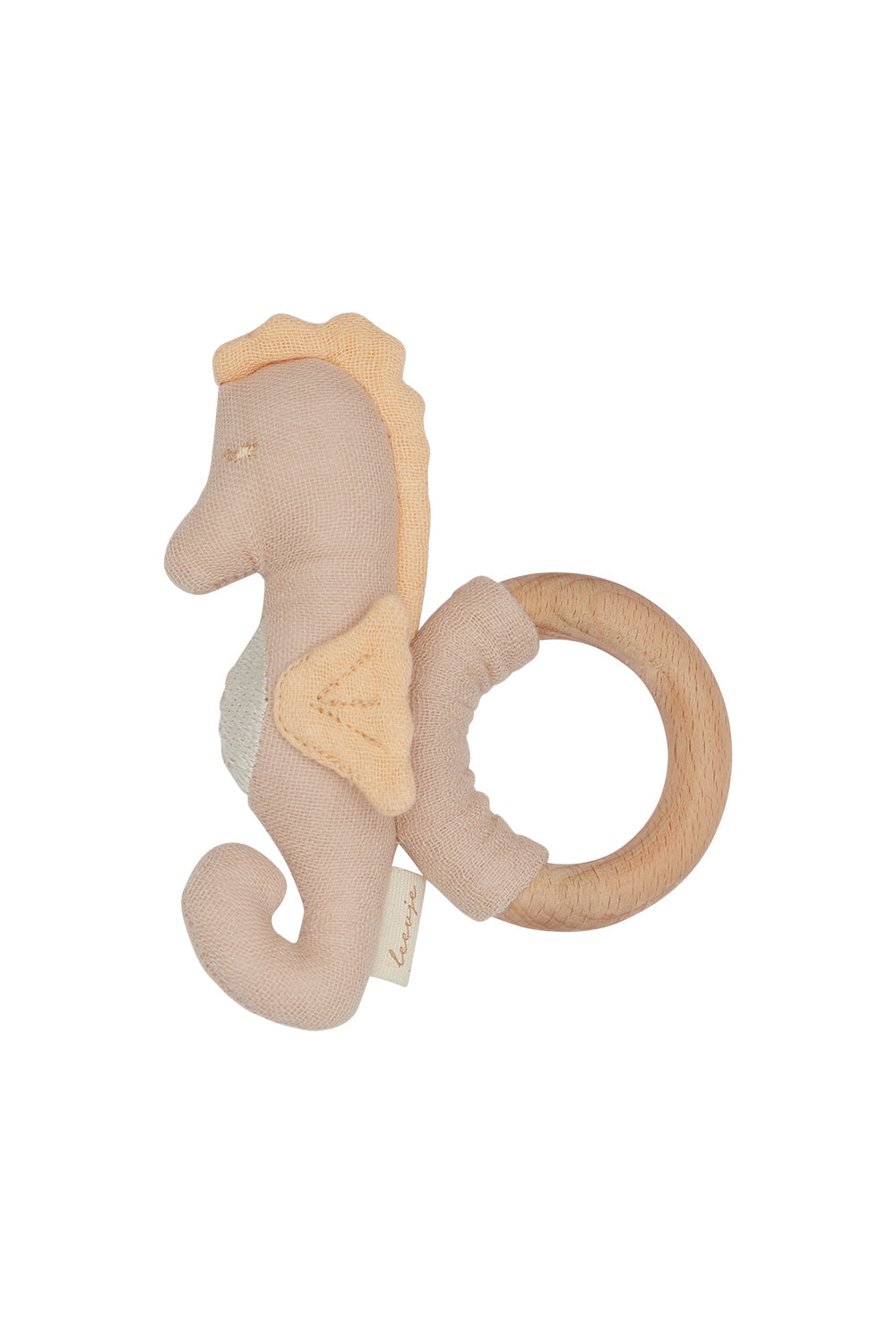 Baby Rassel mit Holzring 'seahorse'