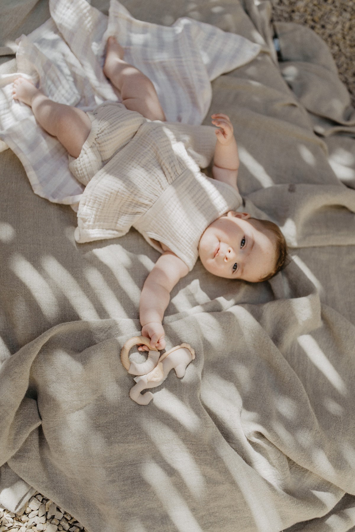 Baby Rassel mit Holzring 'seahorse'