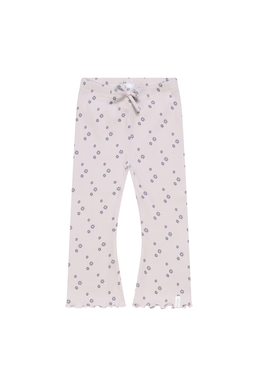 Schlag-Leggings 'lavender flowers' mit Schleife aus Bio-Baumwolle