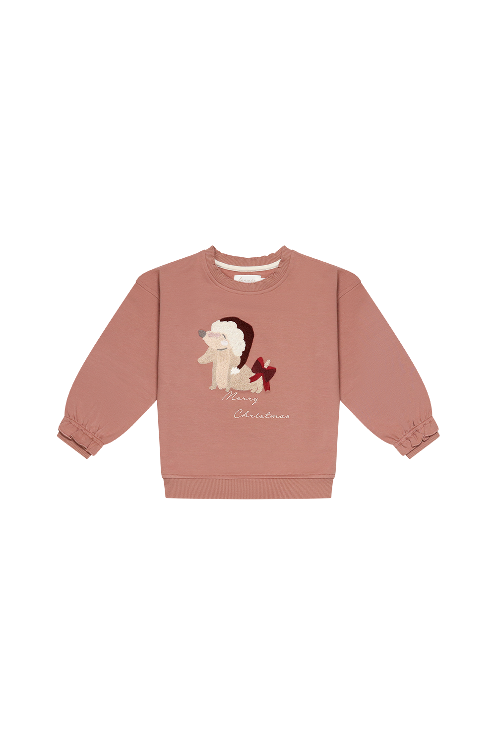 Oversized Sweatshirt Dackel 'christmas hat & bow'