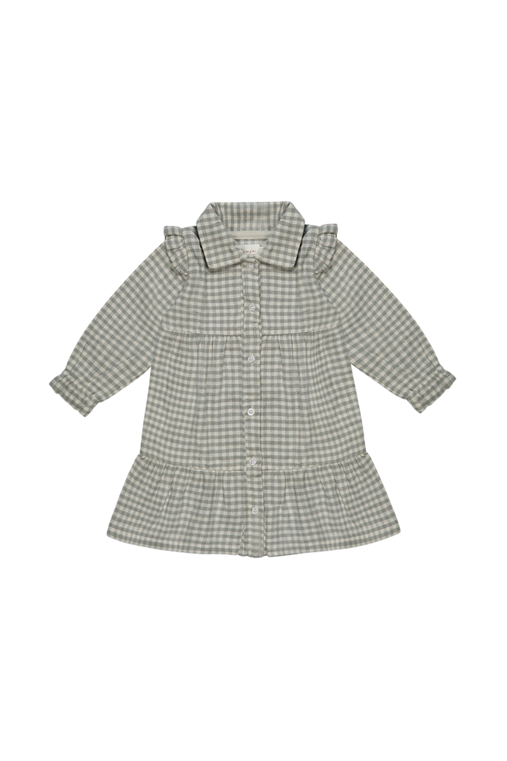 Kariertes Flanellkleid green mit Knopfleiste