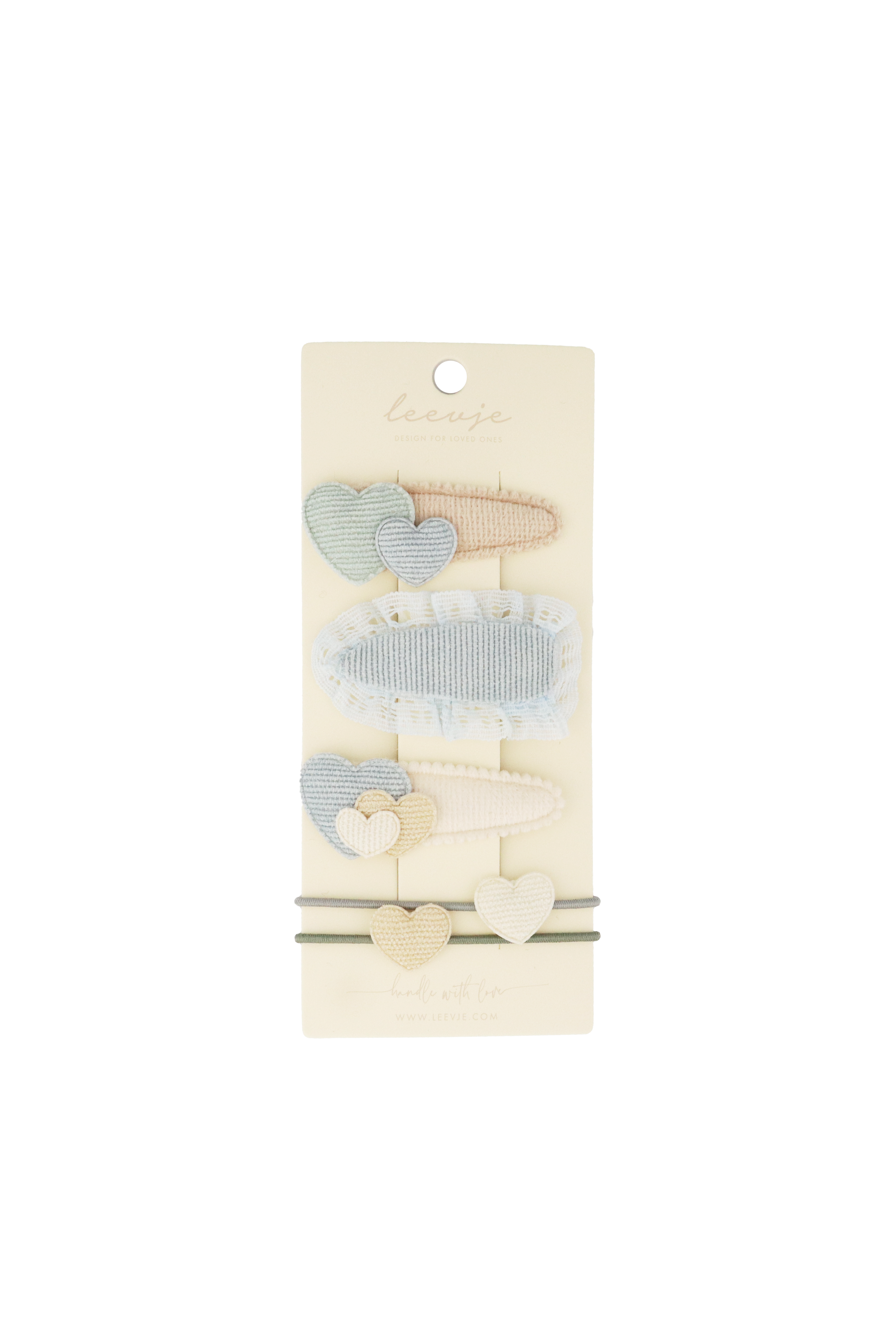 Haarspangen 'blue broderie anglaise hearts mix'