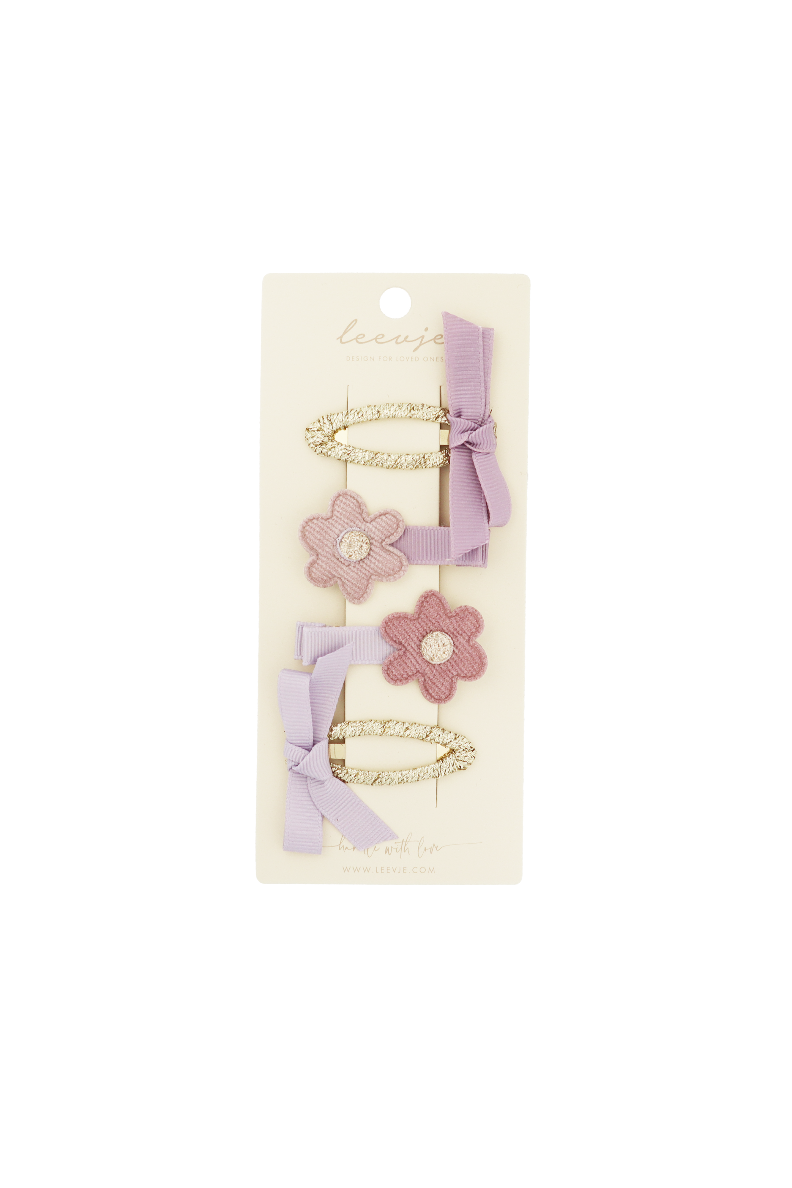 Haarspangen 'lilac flower and bow clips'