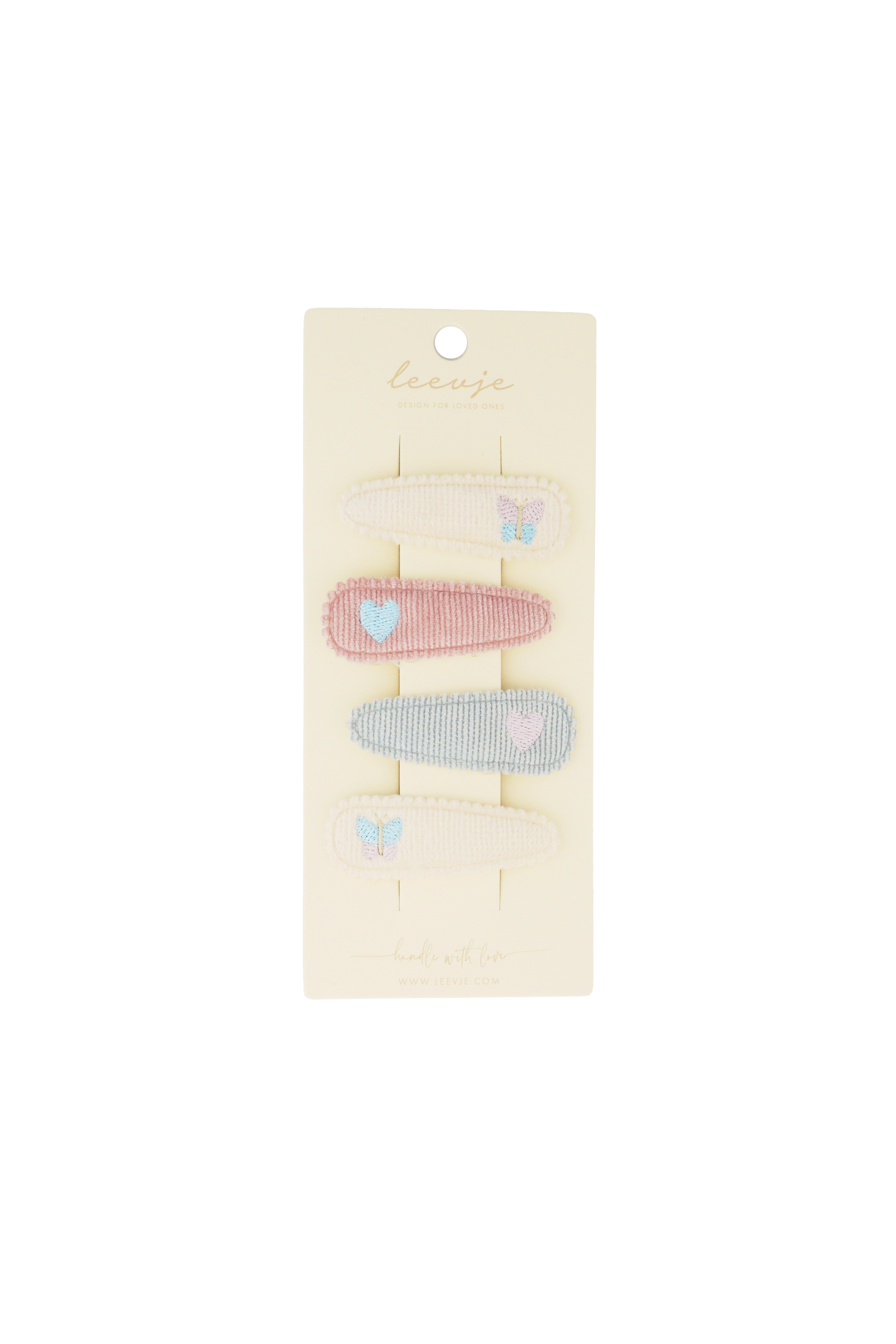 Haarspangen 'embroidered butterfly & heart clips'