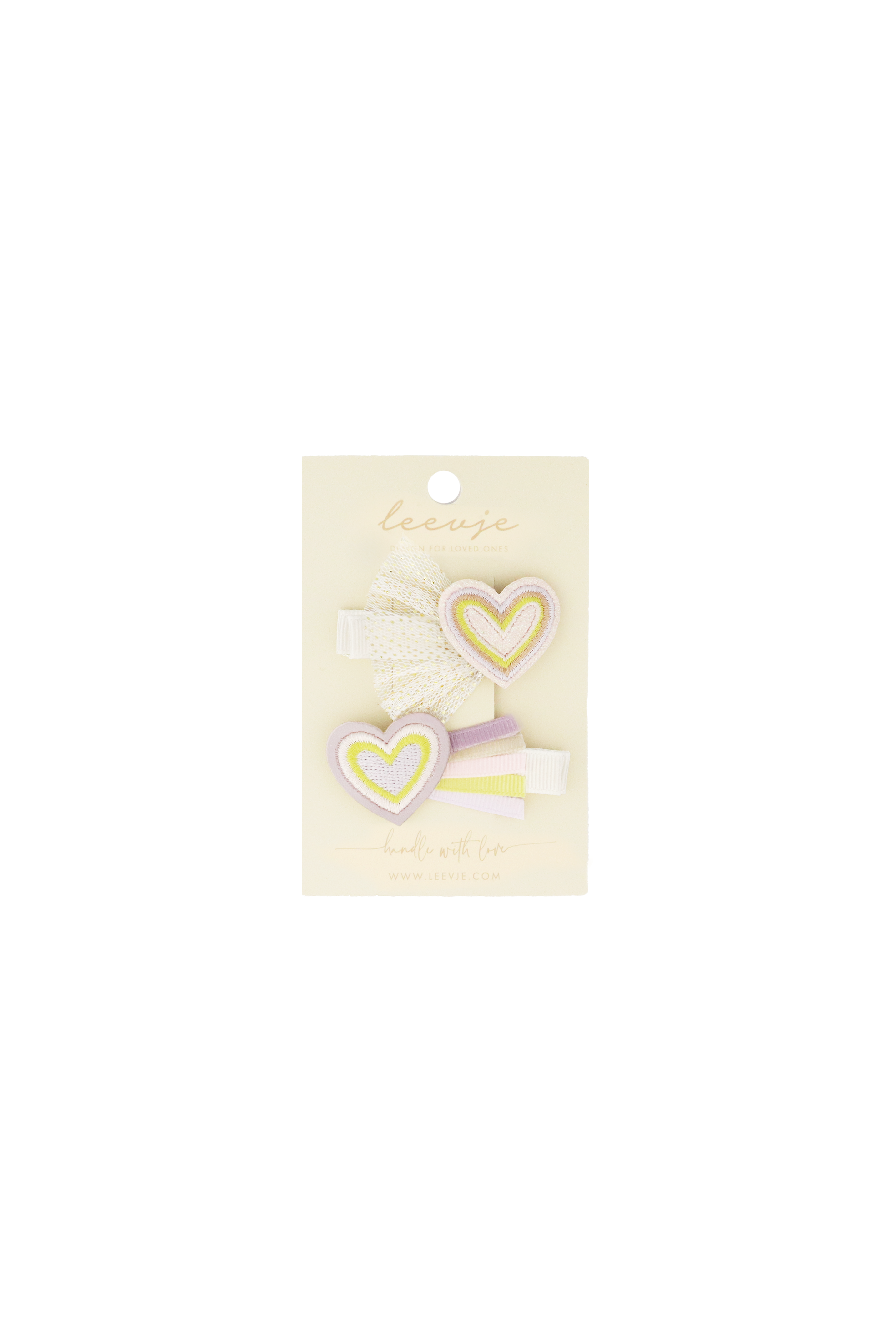 Haarspangen 'embroidery heart clips'
