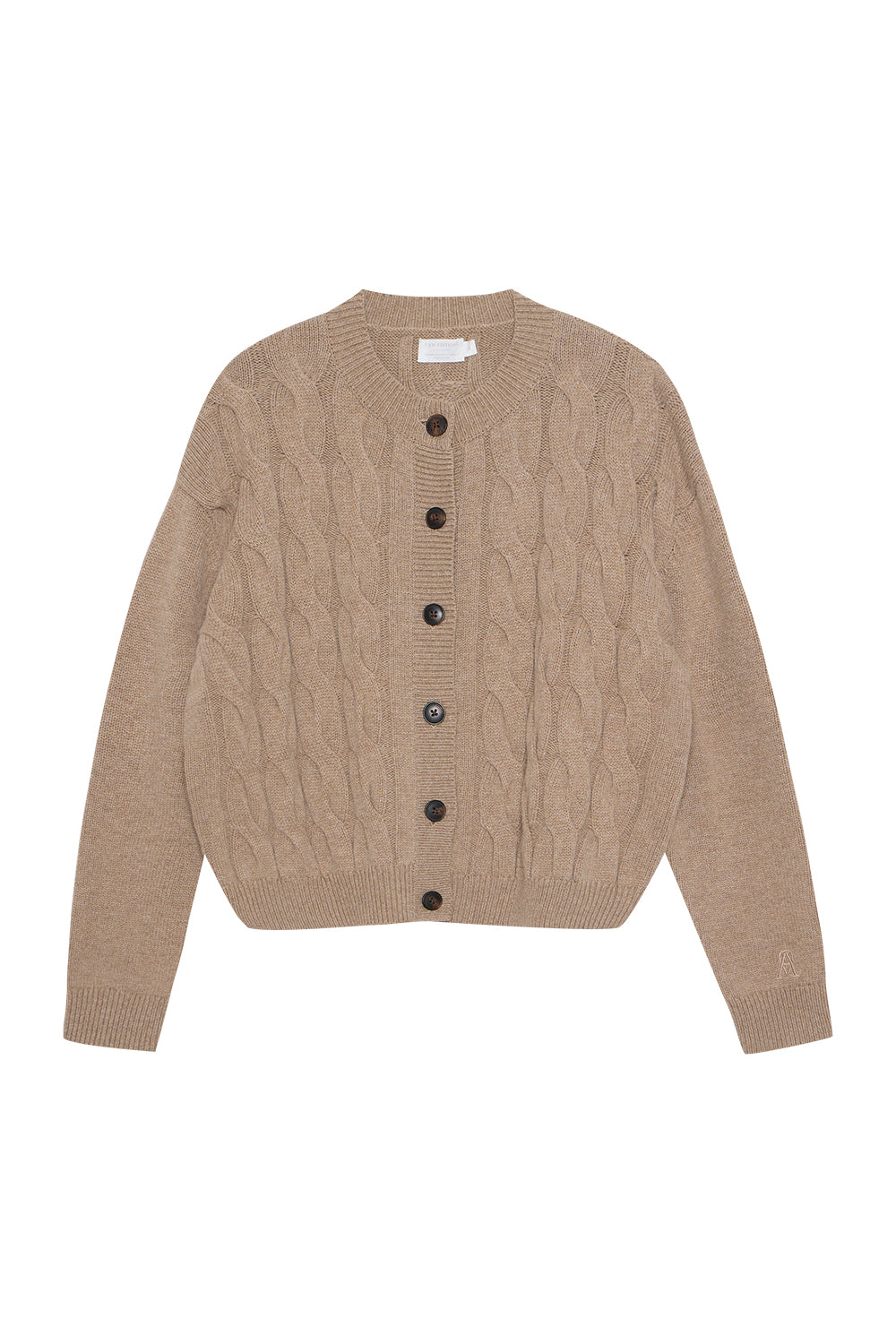 Vest met kabelpatroon | Caramel