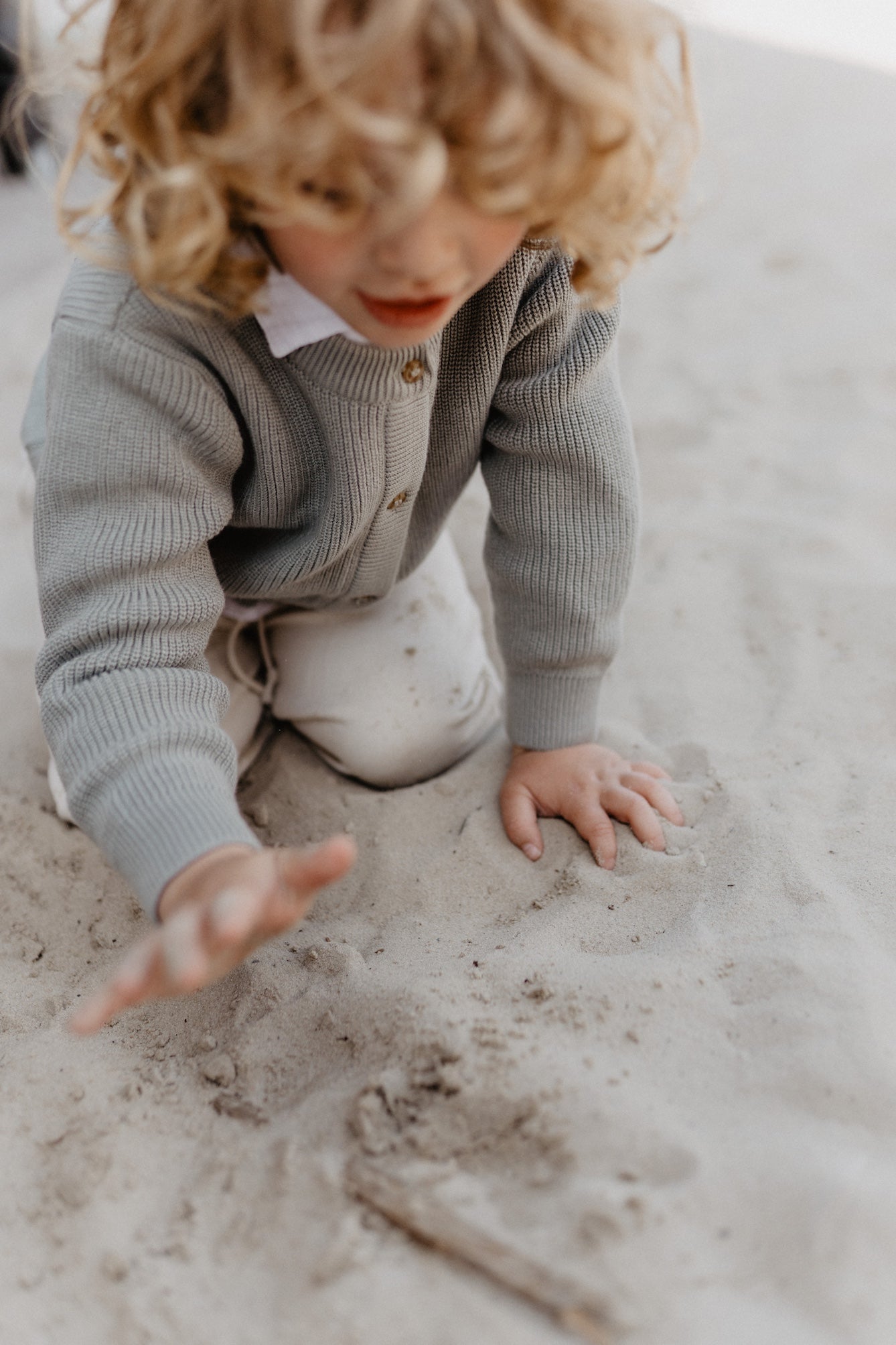 Chunky Knit Cardigan 'soft green'