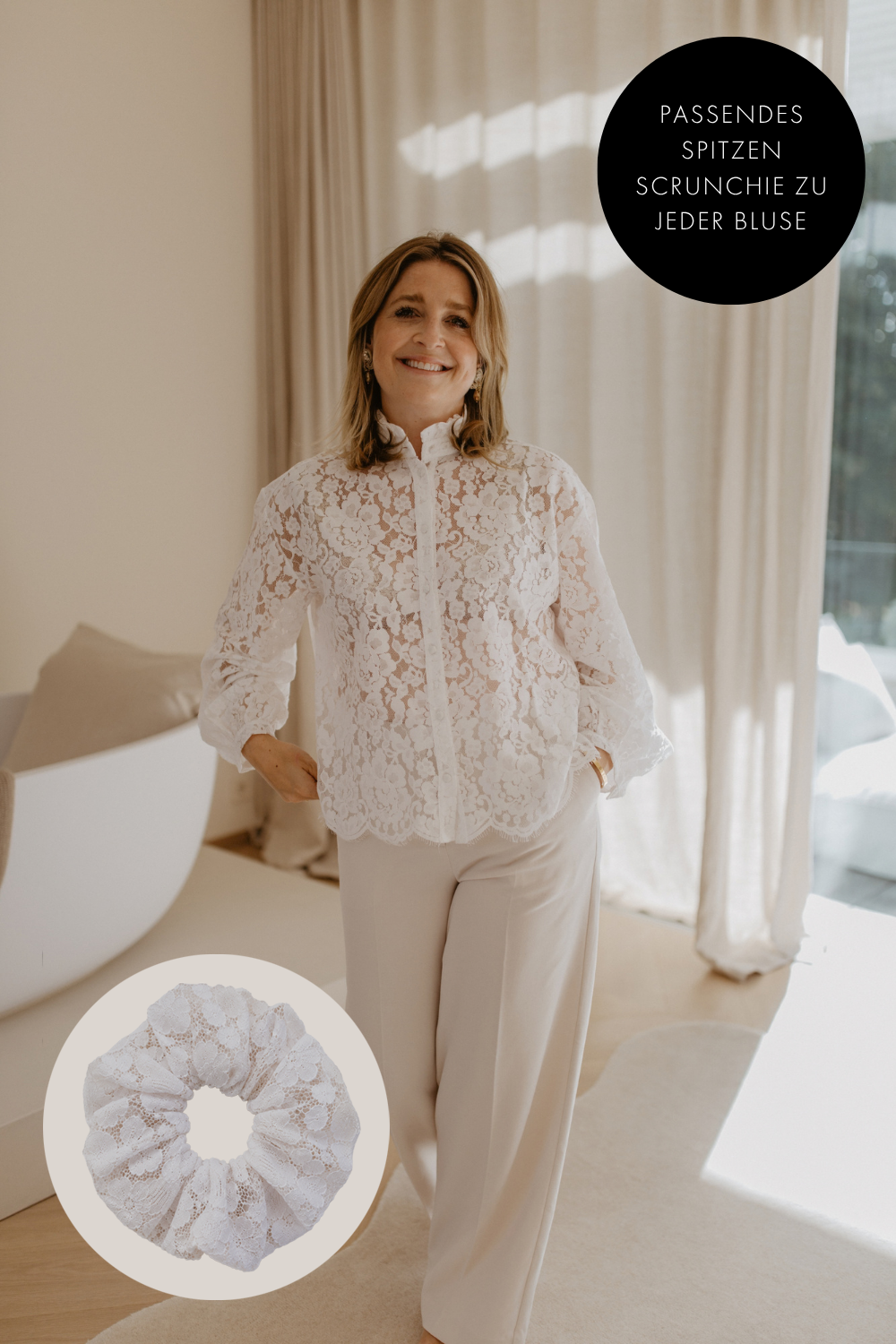 Bloemenkantblouse | Wit