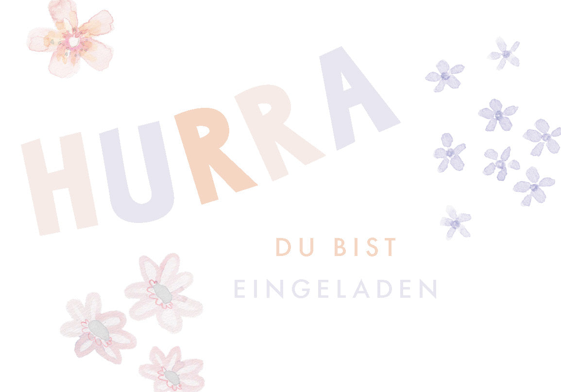 10er Set Einladungskarten 'flowers'