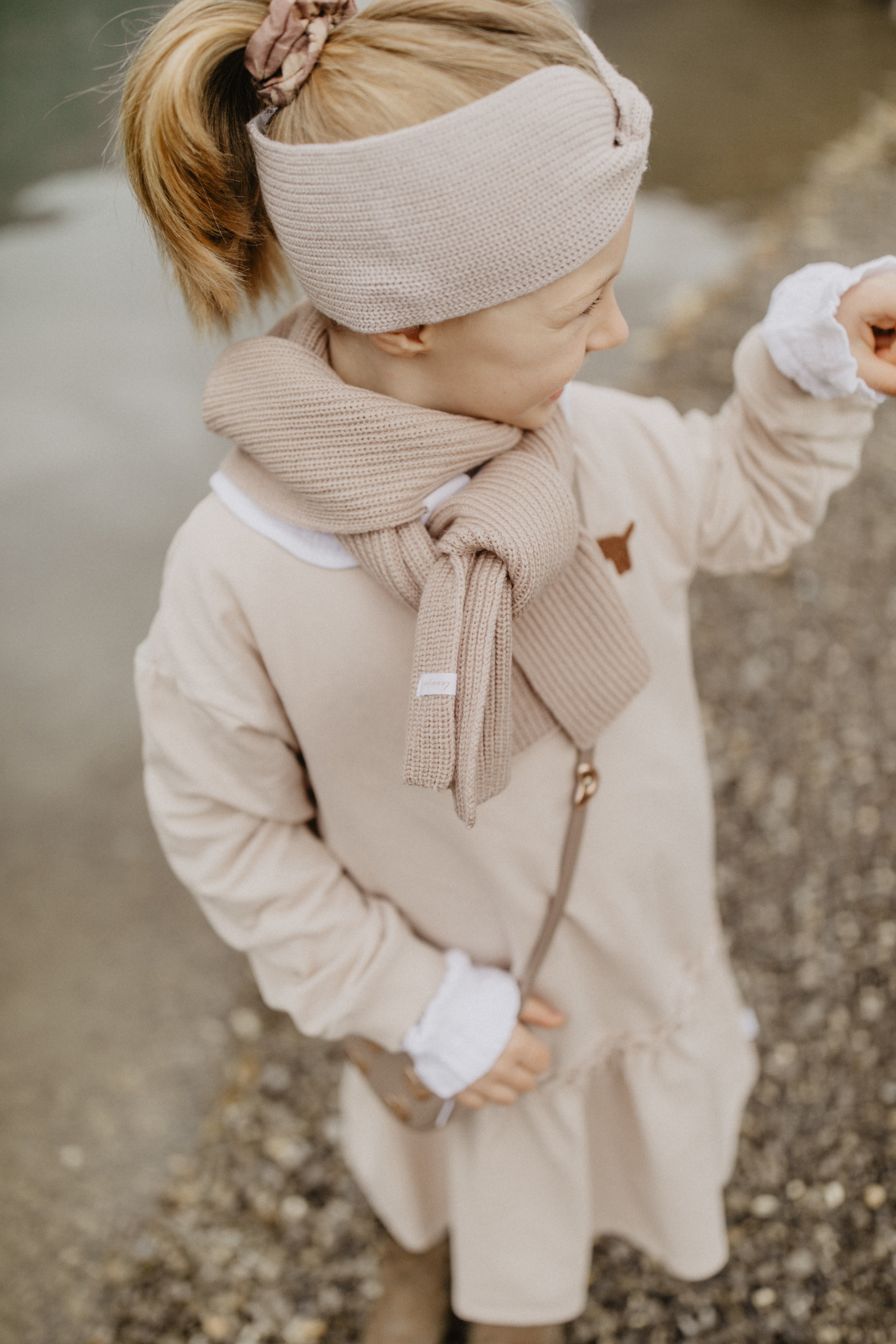 Sweat dress 'Dog' dusty rose