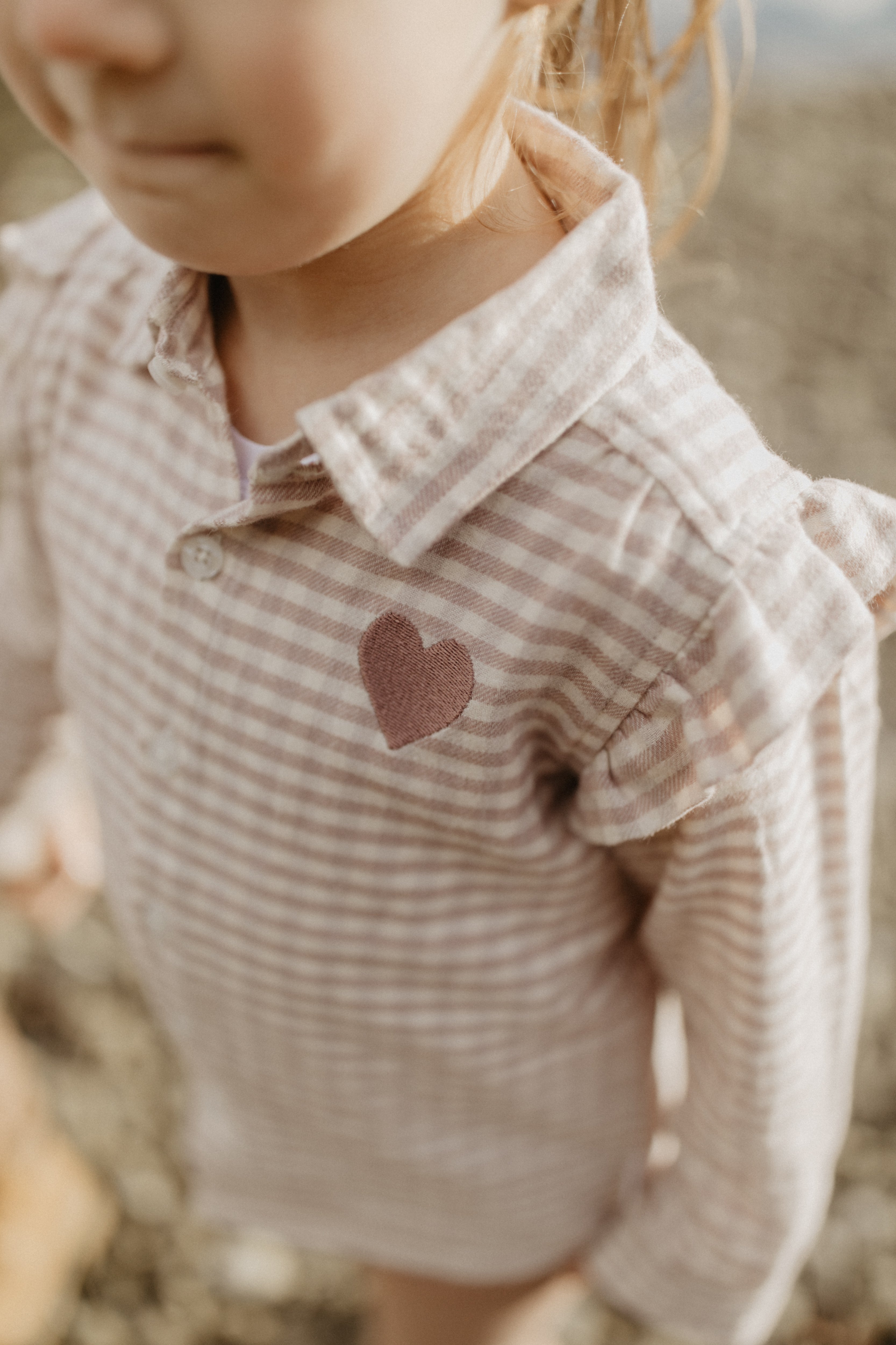 Popeline Blouse with Frill Details 'Hearts'
