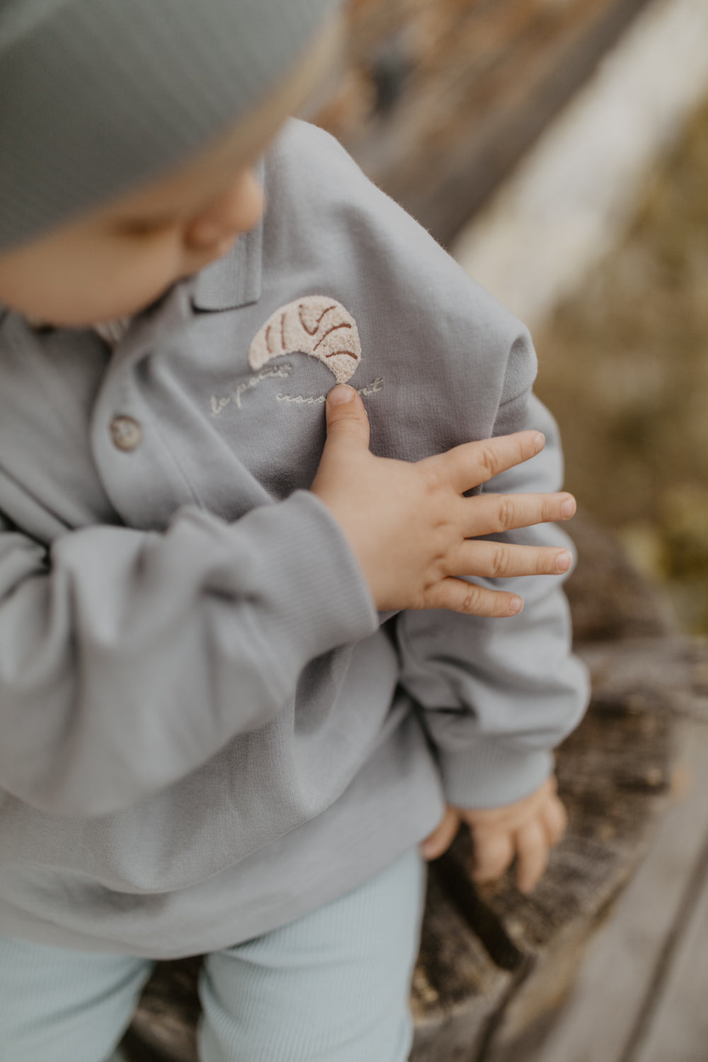 Oversized Polo Sweatshirt 'Crossaints'