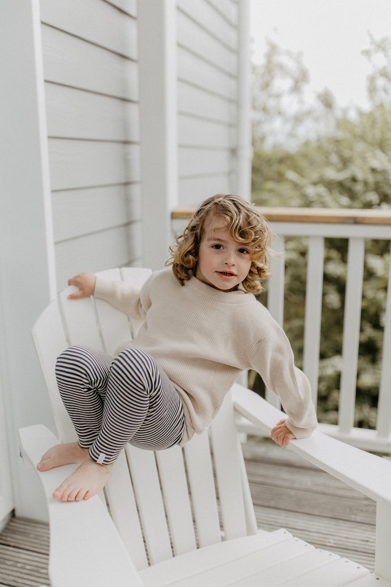 Jersey Leggings 'navy stripes' aus Bio-Baumwolle