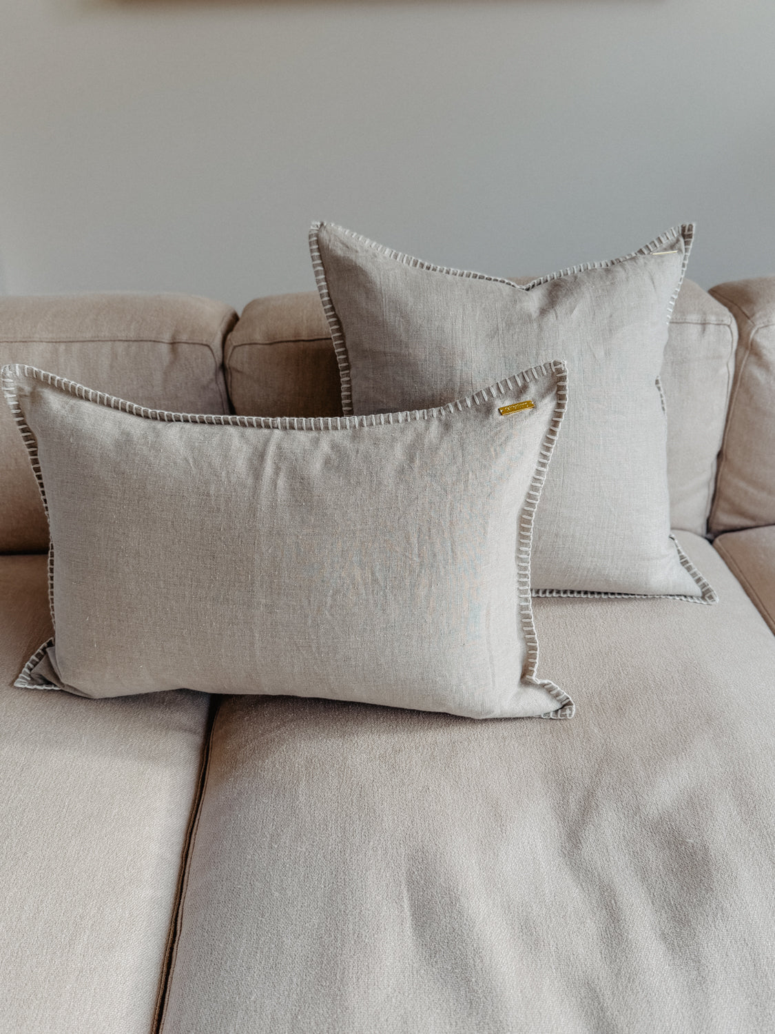 dahlenburg® | Kissenbezug mit Stitch Beige-Natur - 60cm x 40cm