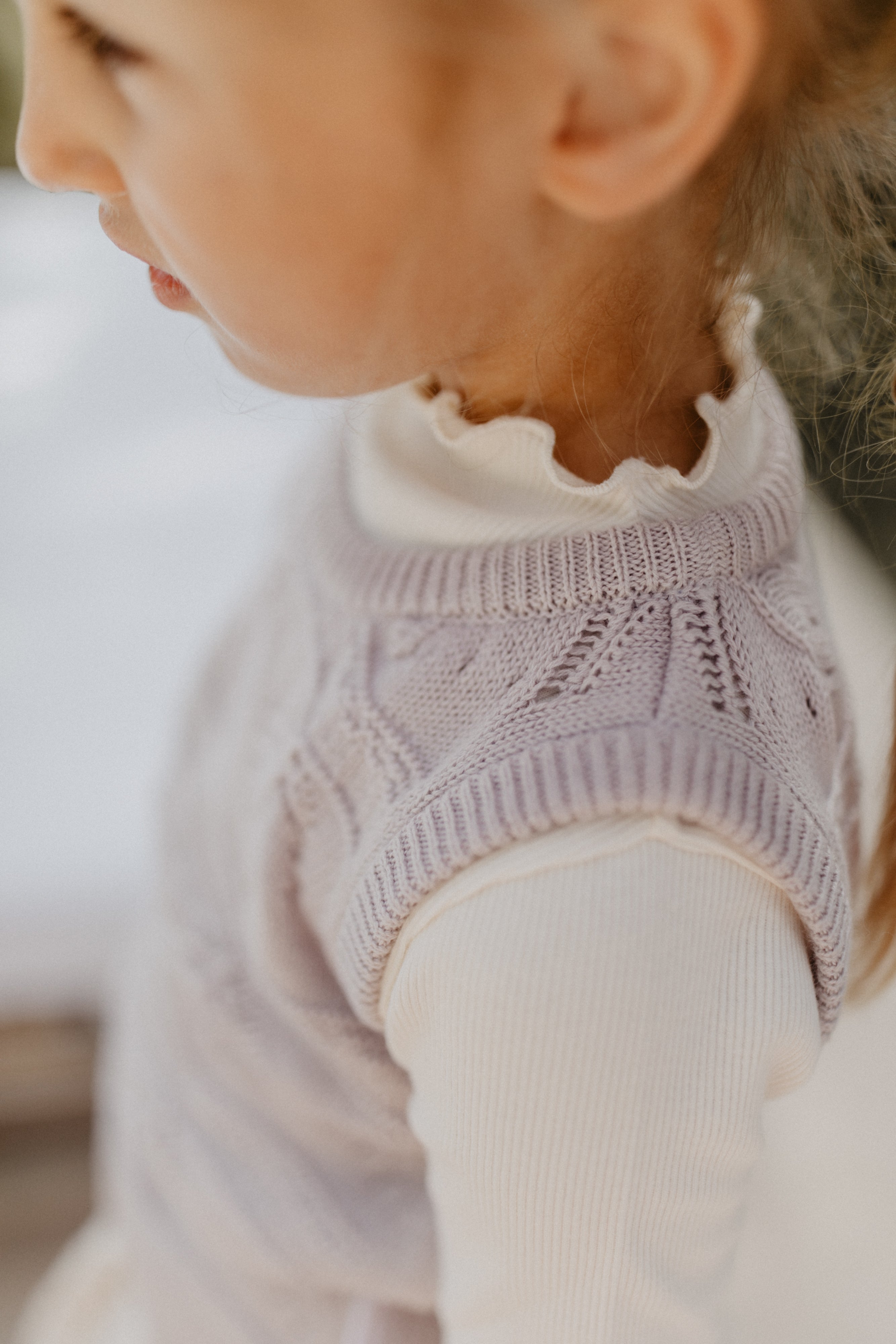 Top with Detailed Knitted Pattern 'Lavender'