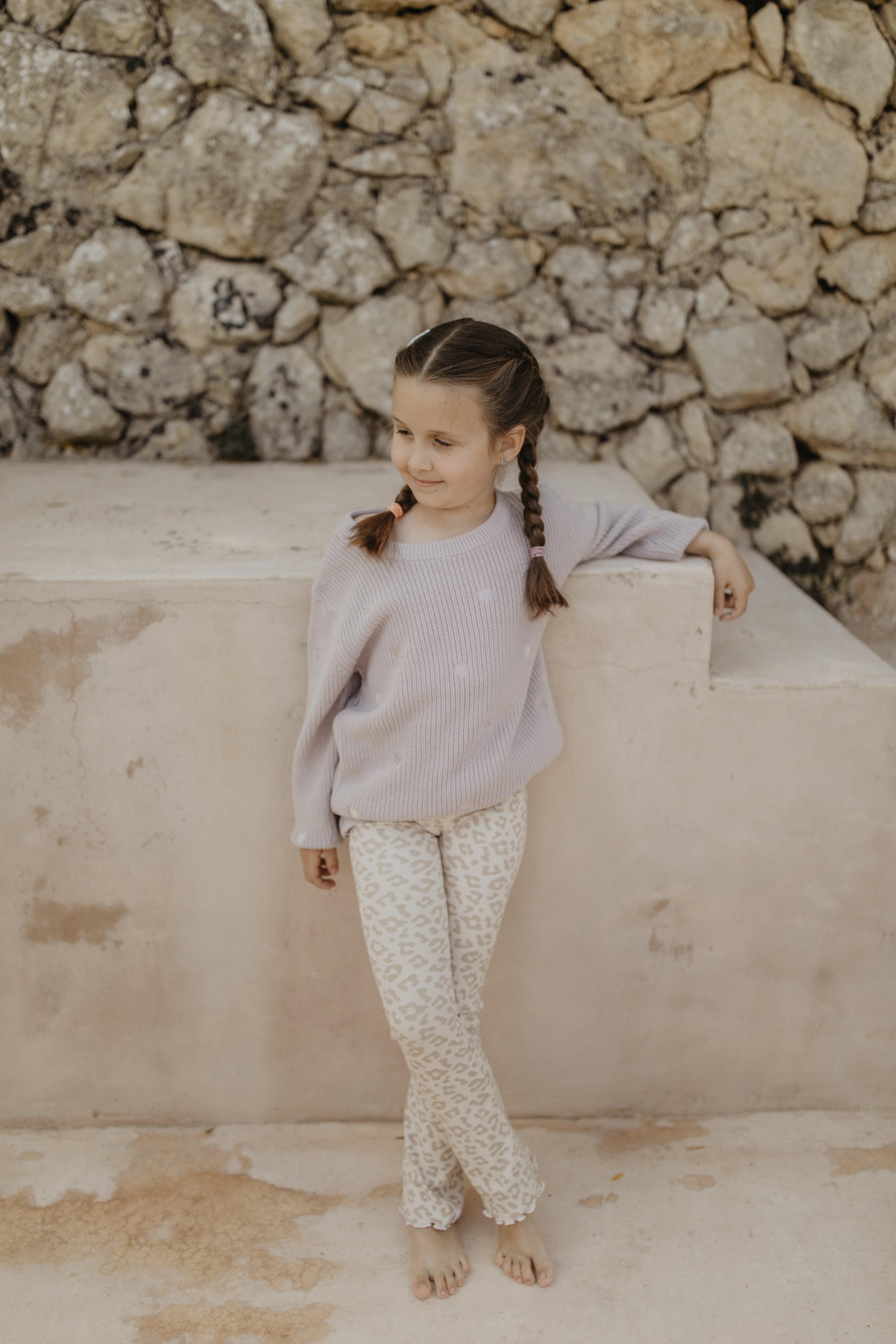 Chunky Knit Jumper with Heart Embroidery