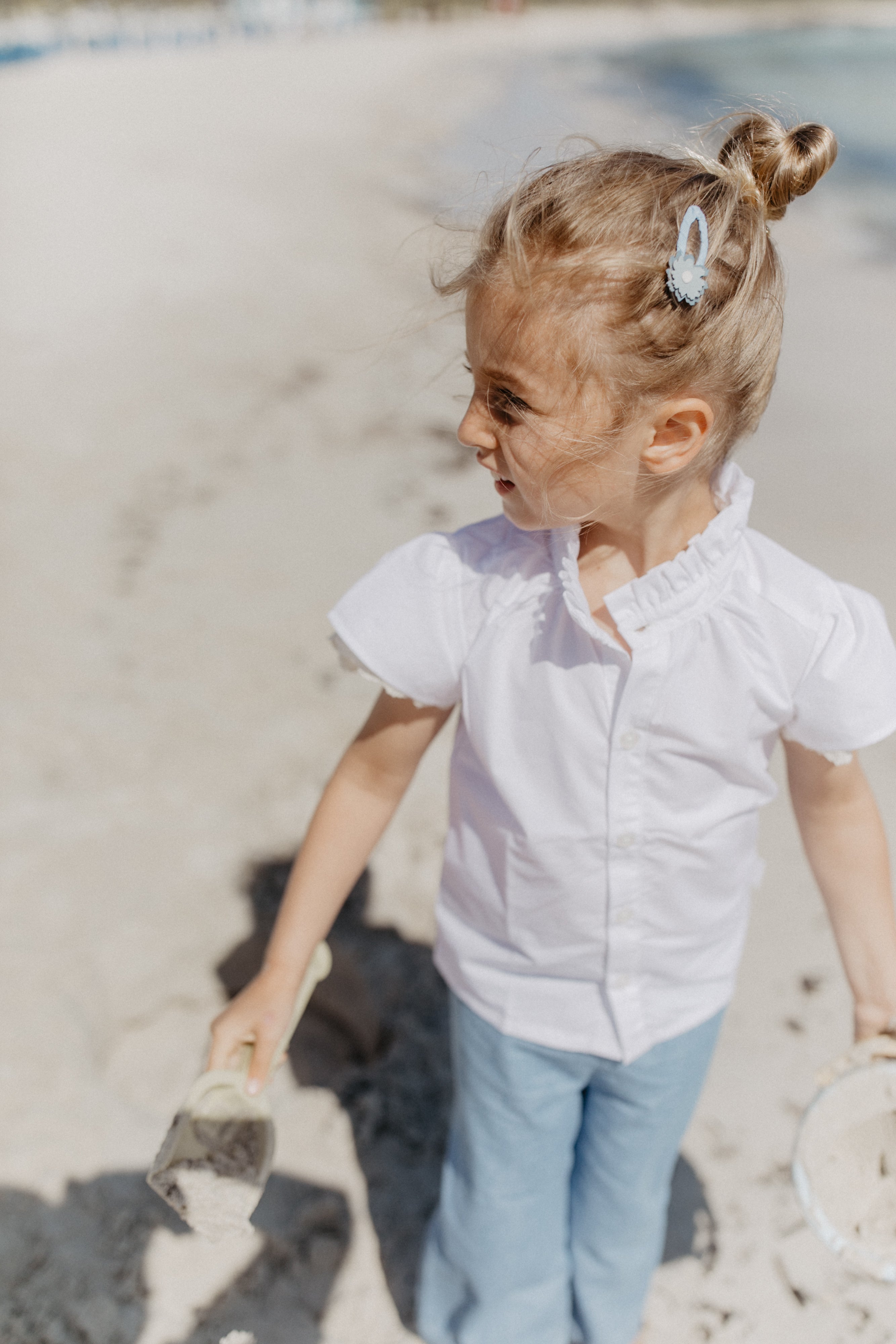 Short-Sleeved Blouse with Ruffles