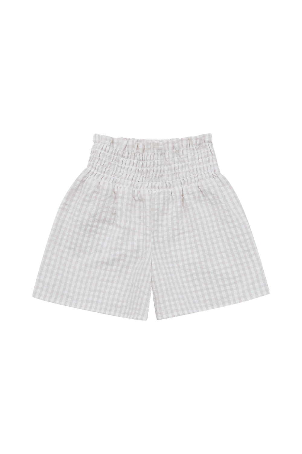 Smocked Gingham Shorts 'Lavender'