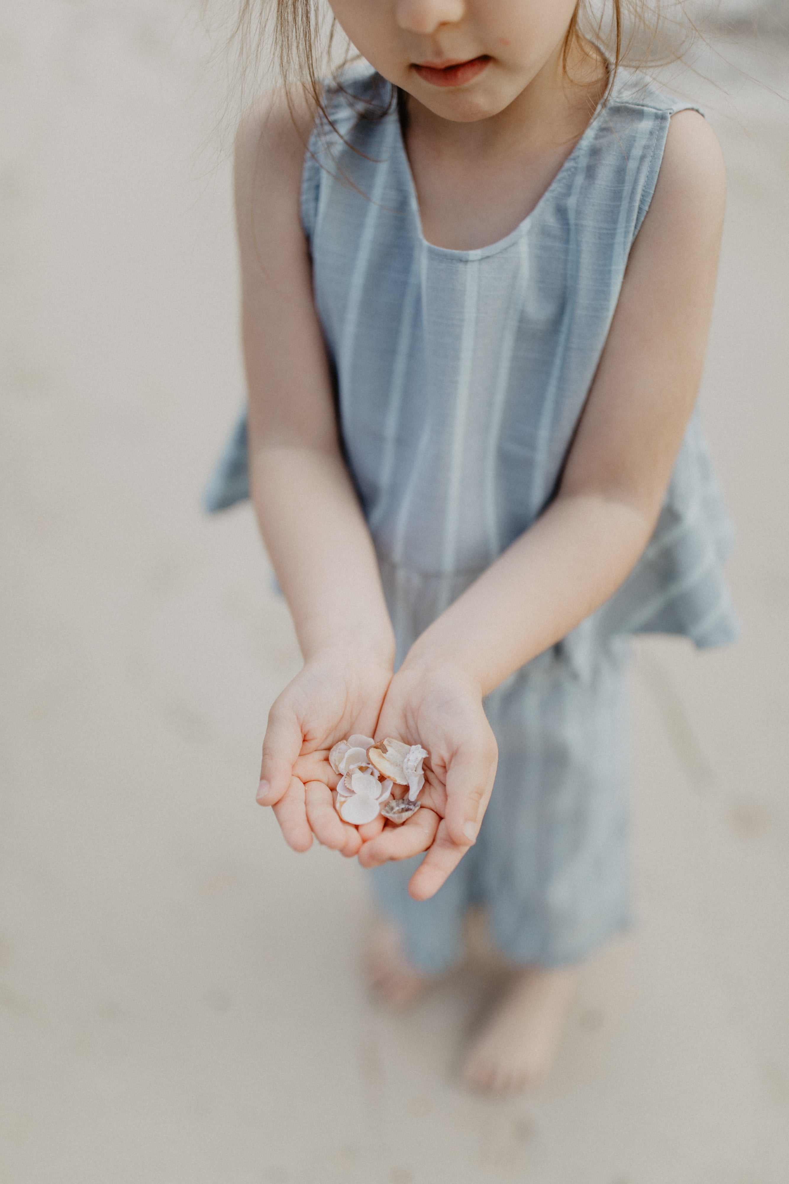 Frill Hem Top in Linen Optic ‘Clear Blue & Aqua Stripes’