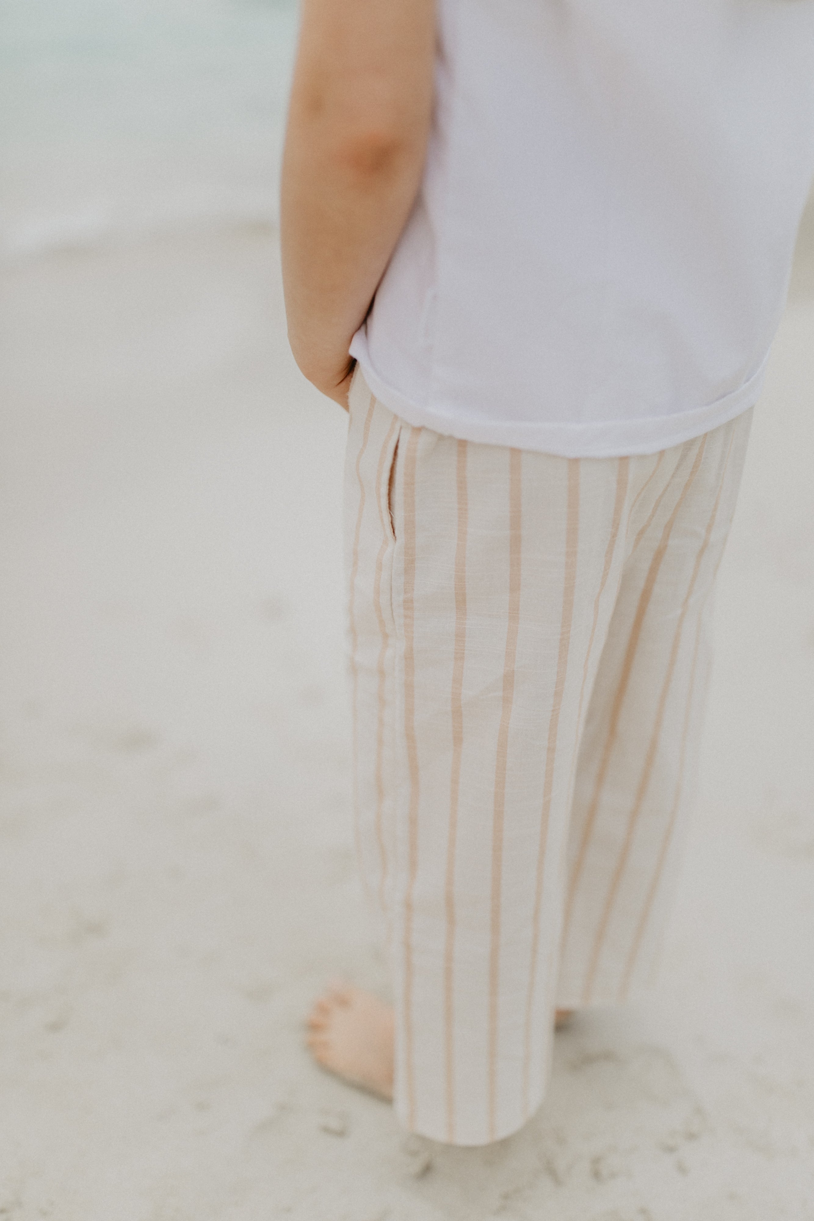 Trousers ‘Beige Stripes’ in Linen Optic