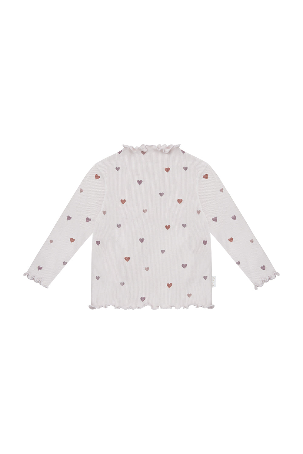 Long-Sleeved Top 'Hearts' with Turtleneck