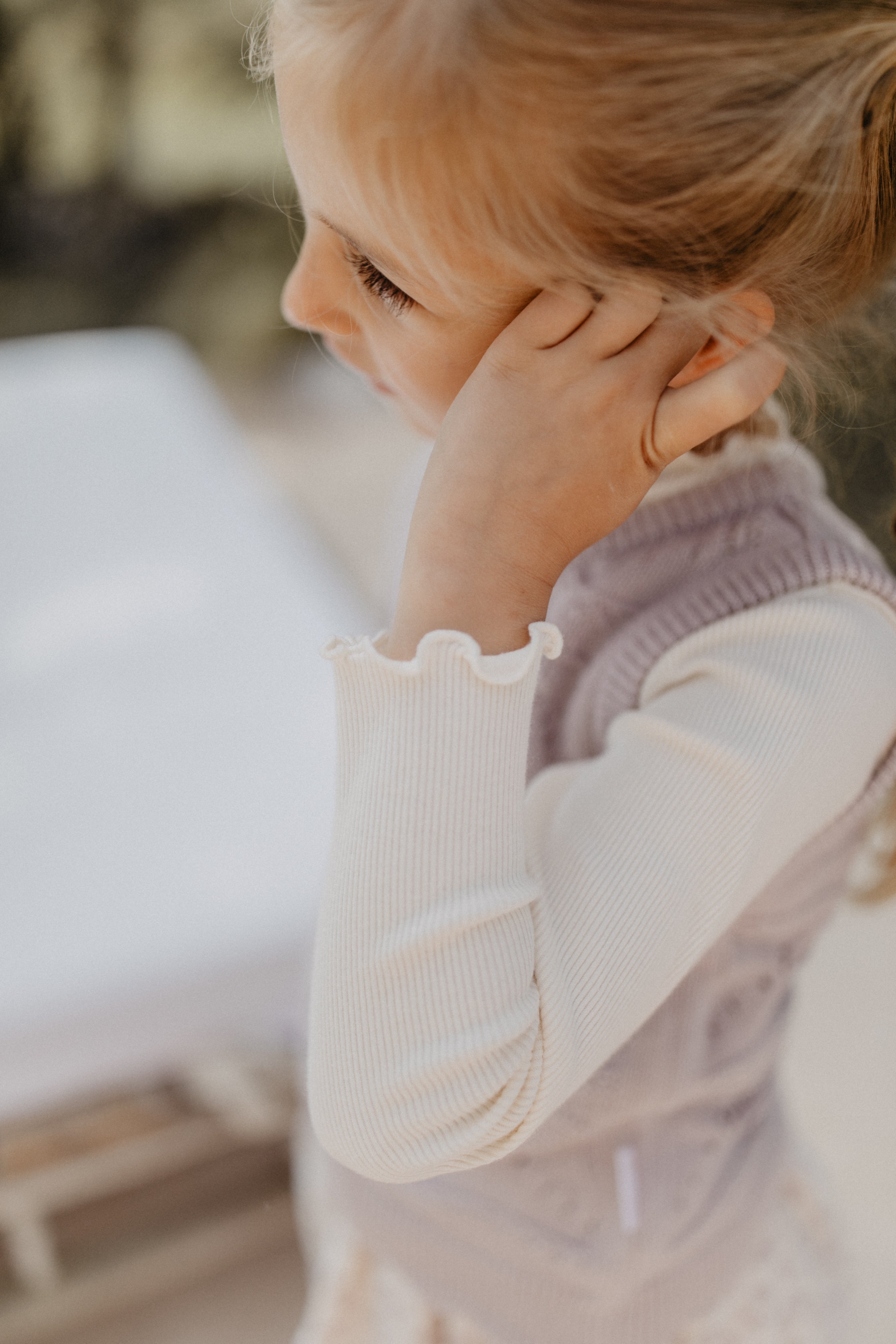 Long-Sleeved Top 'light beige' with Turtleneck
