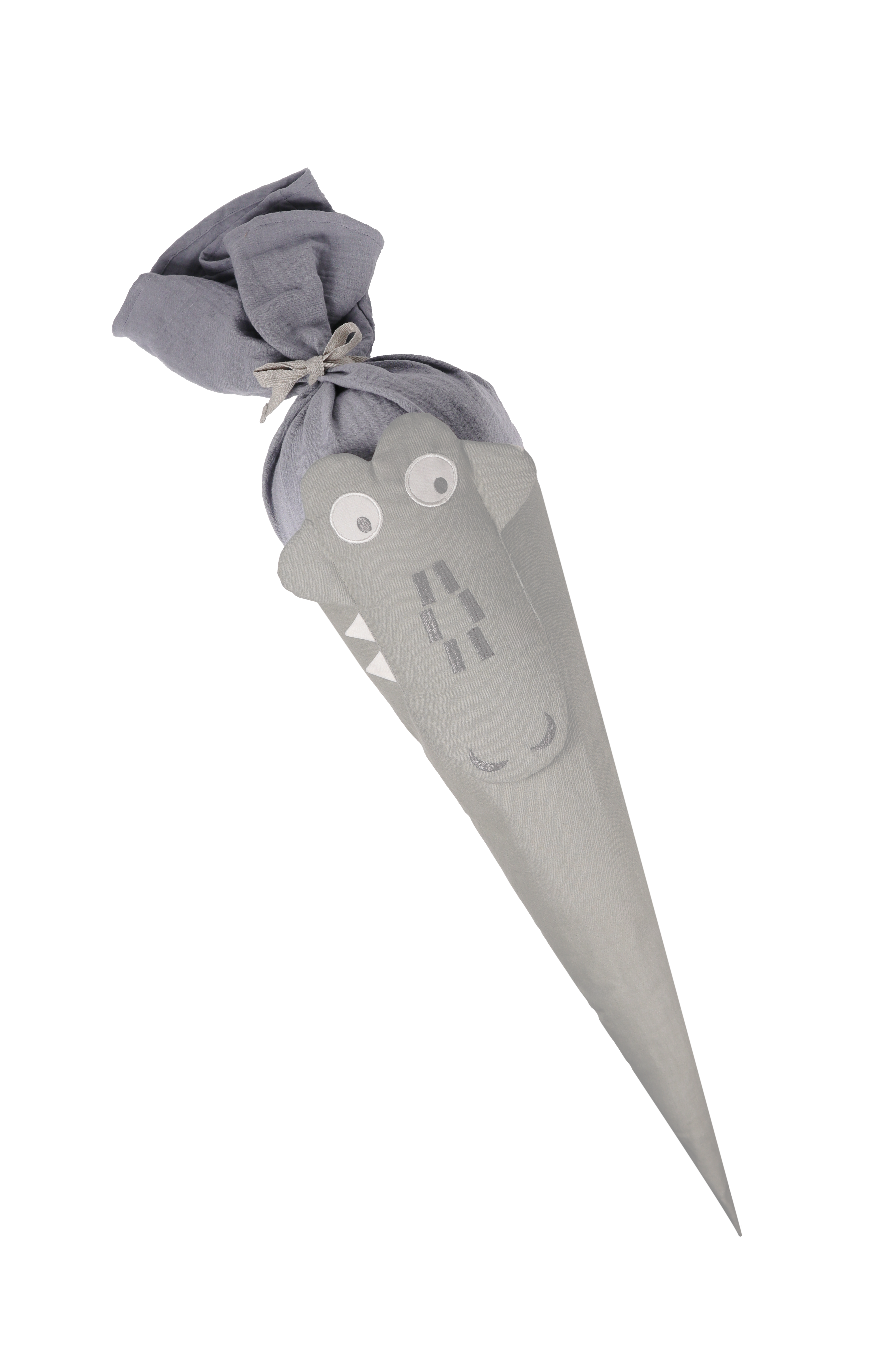 Large School Cone 'Crocodile' with Cardboard Cone and Pillow