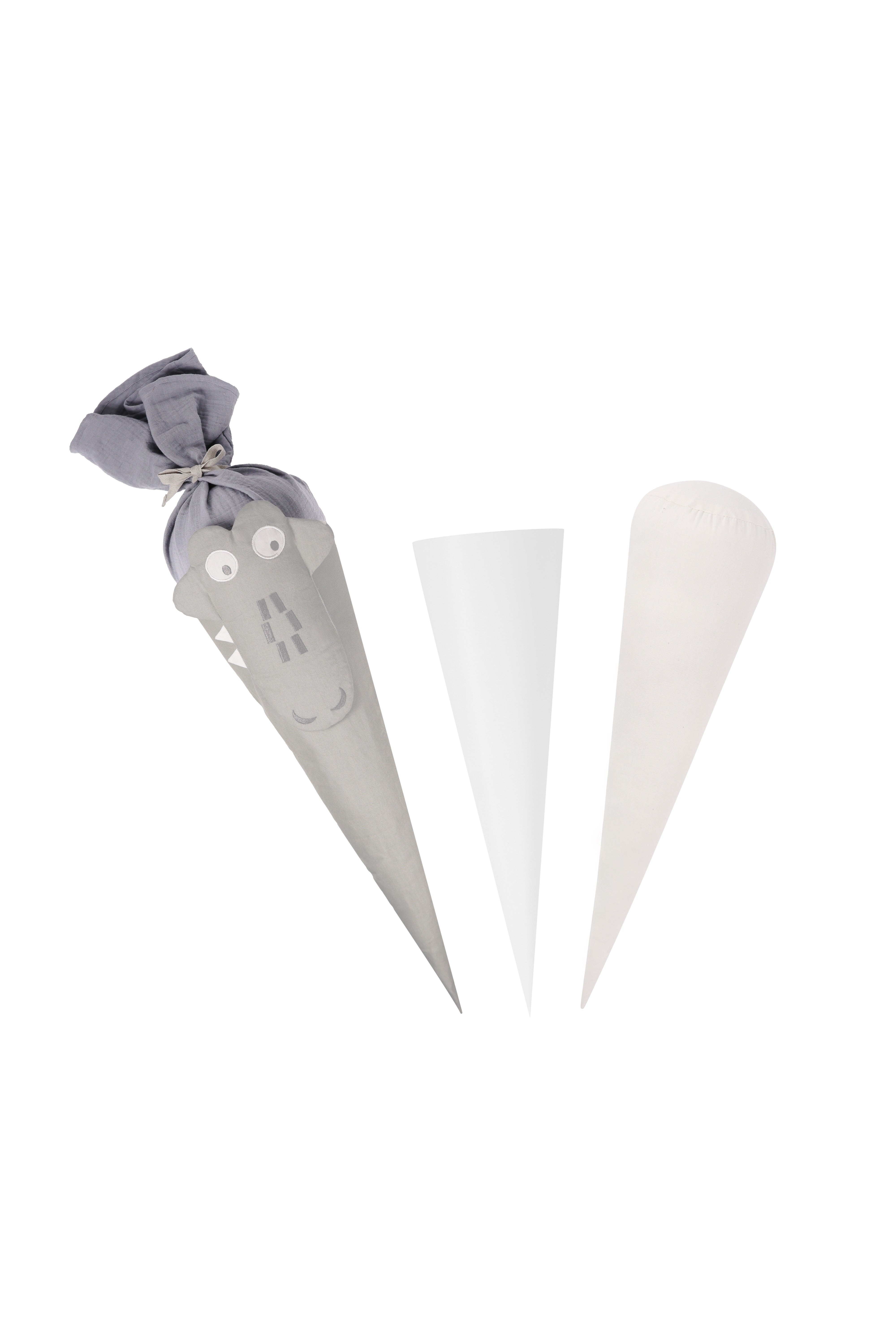 Large School Cone 'Crocodile' with Cardboard Cone and Pillow