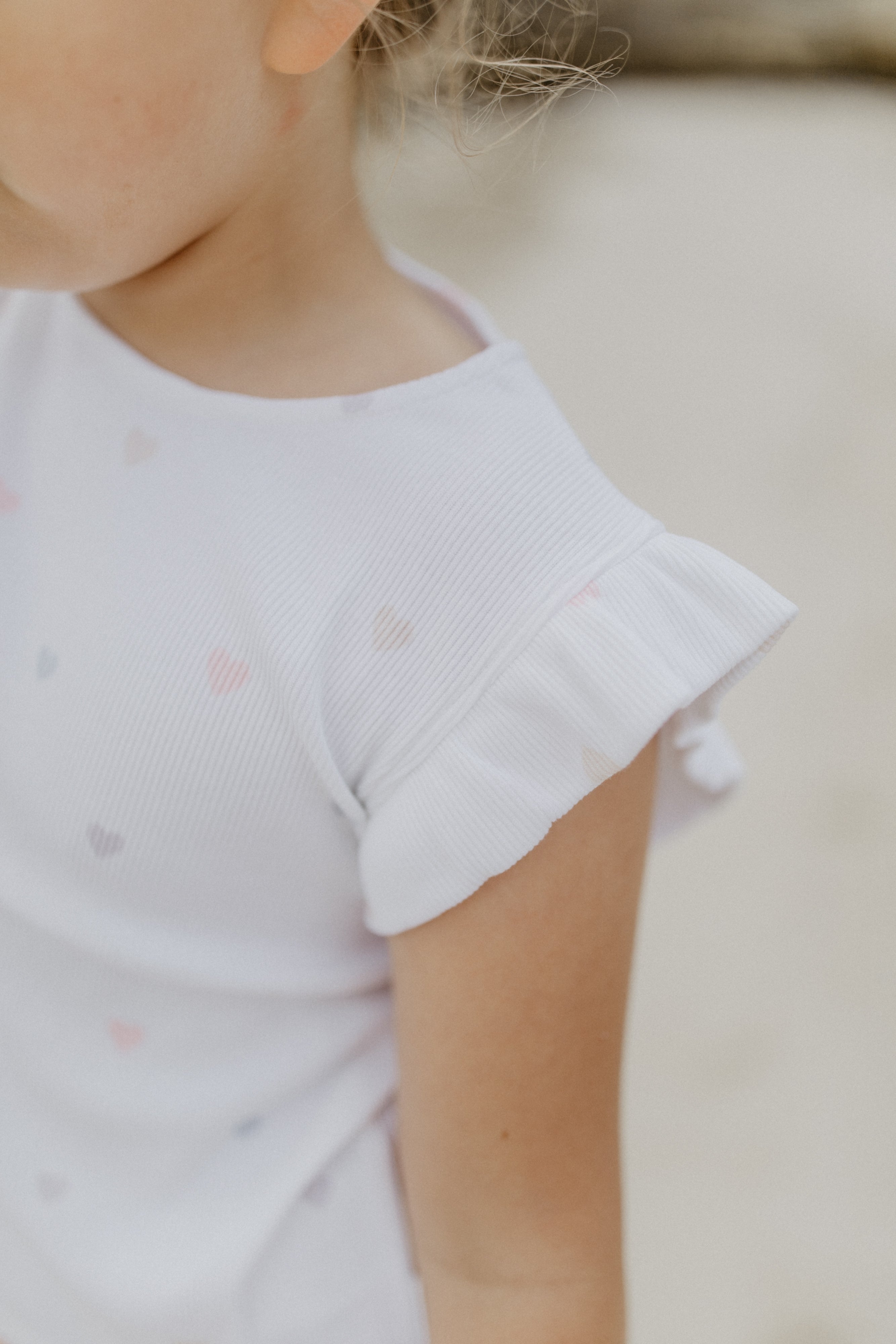 Frill Sleeve Top ‘Hearts’