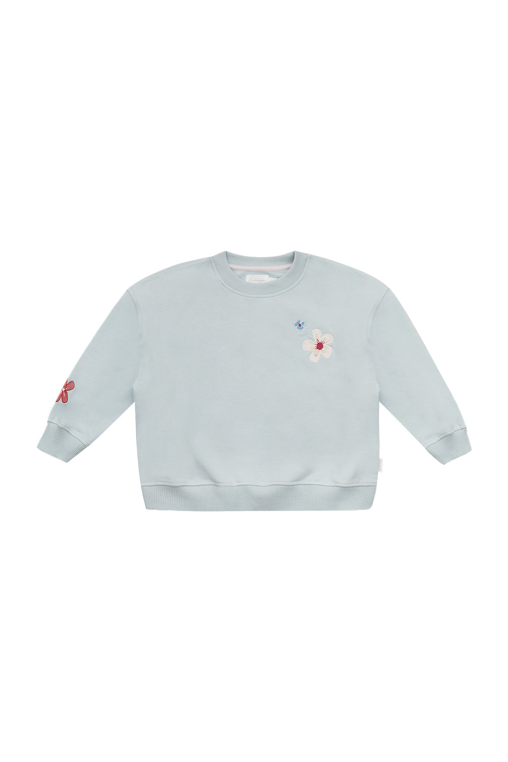 Oversized Sweatshirt ‘Flowers’ in Clear Blue