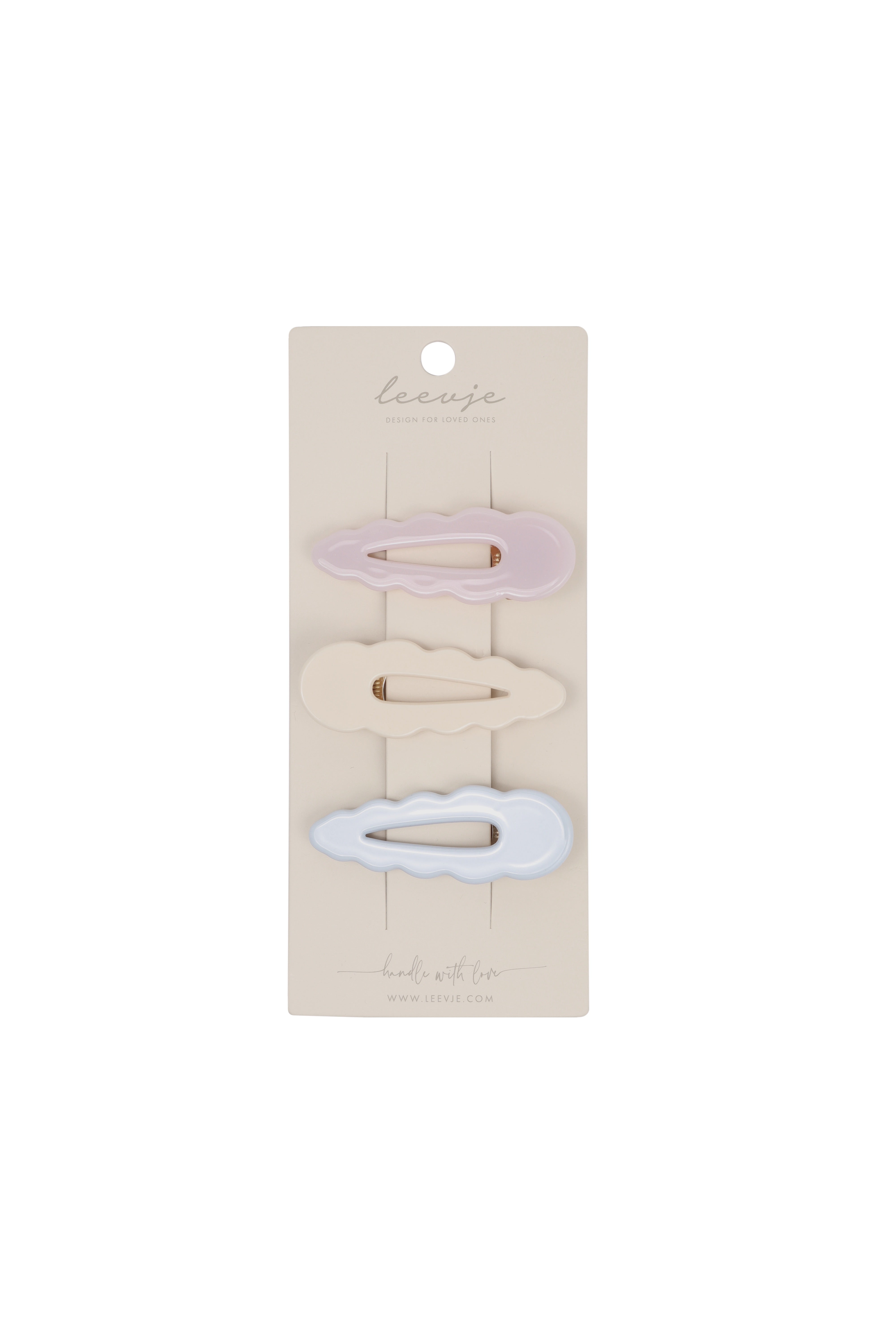 Acetate Hair Clips 'Wavy', Set of 3
