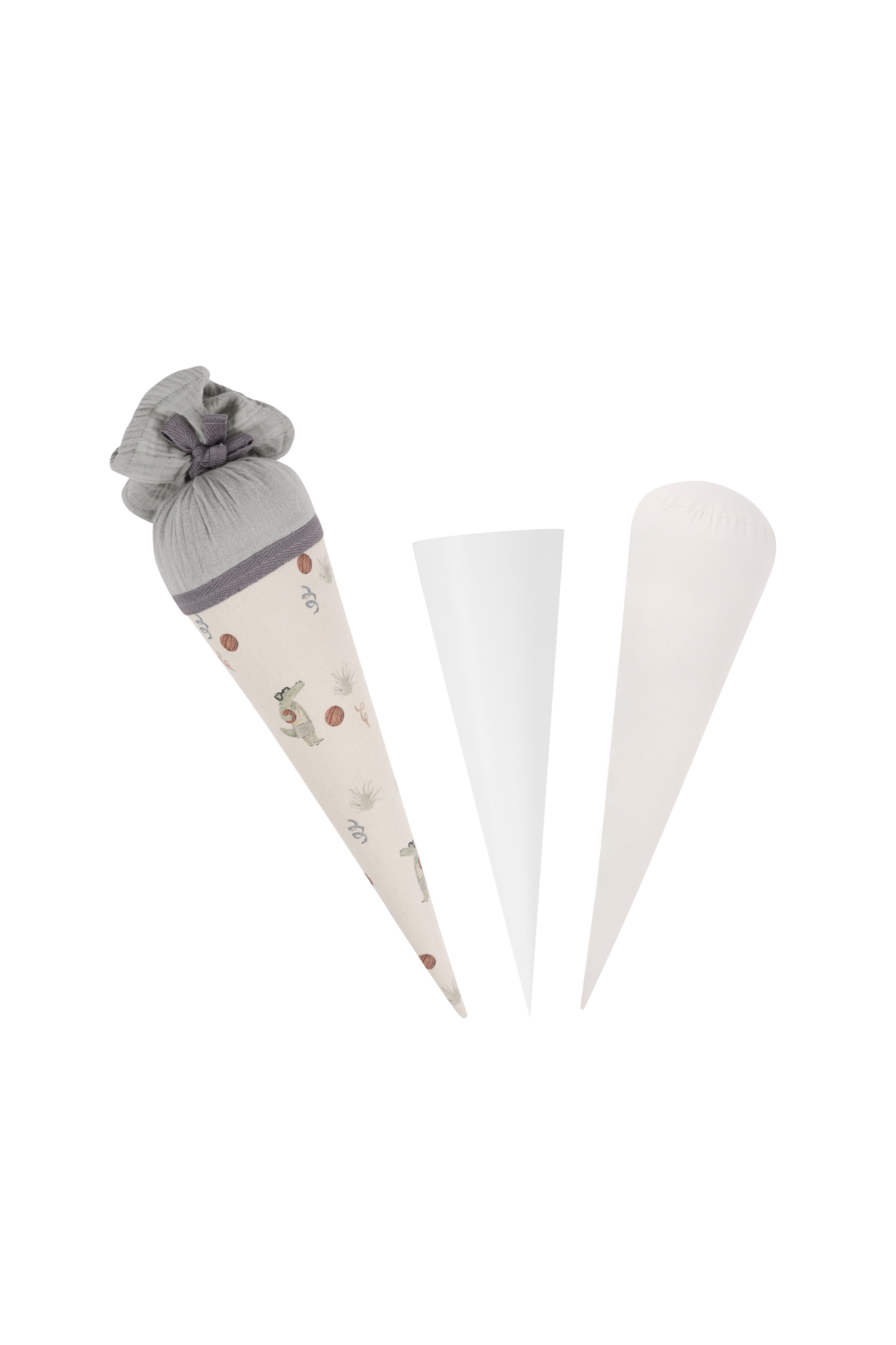 Small School Cone 'Crocodile' with Cardboard Cone and Pillow