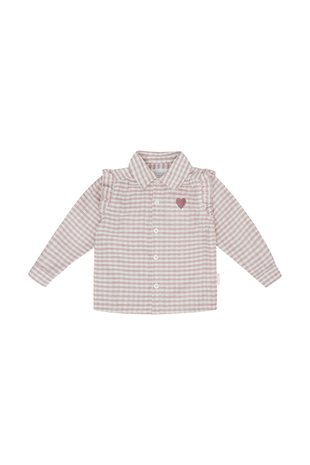 Popeline Blouse with Frill Details 'Hearts'