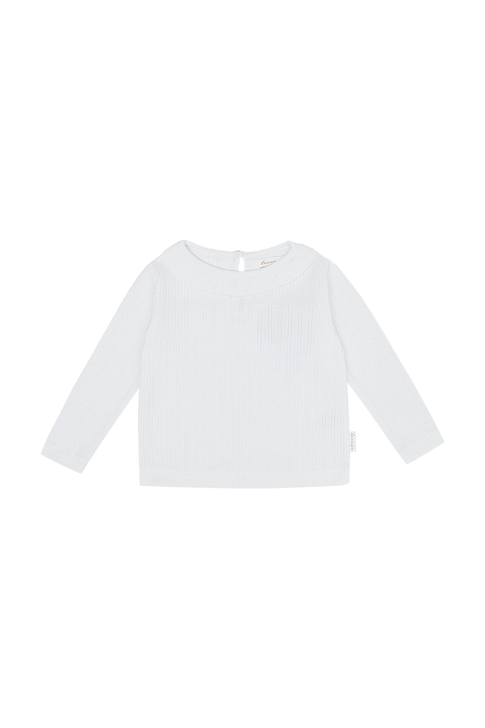Pointelle Longsleeve with Frill Detail