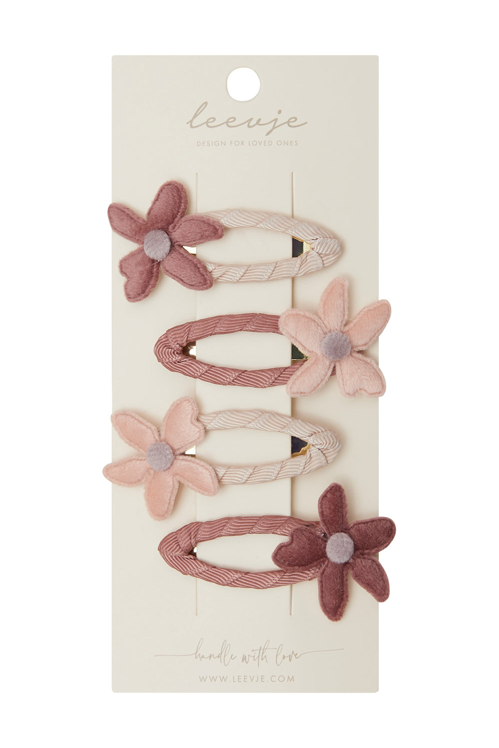 Hair Clips 'Light Burgundy Flower Clips'