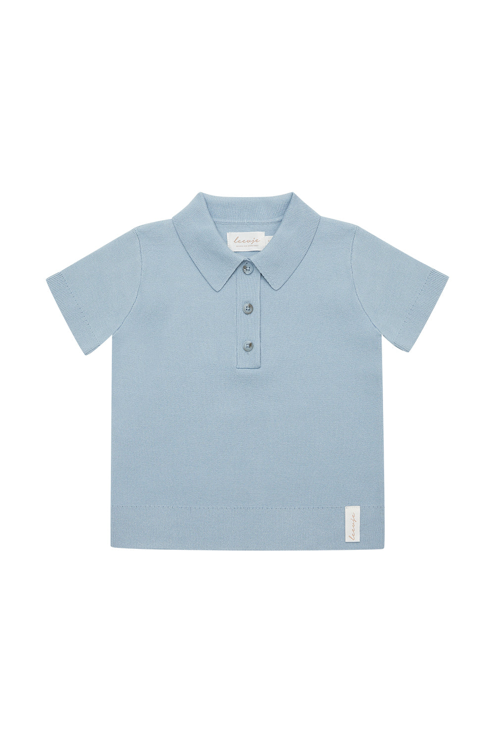 Unisex Knitted Polo Shirt 'Clear Blue'