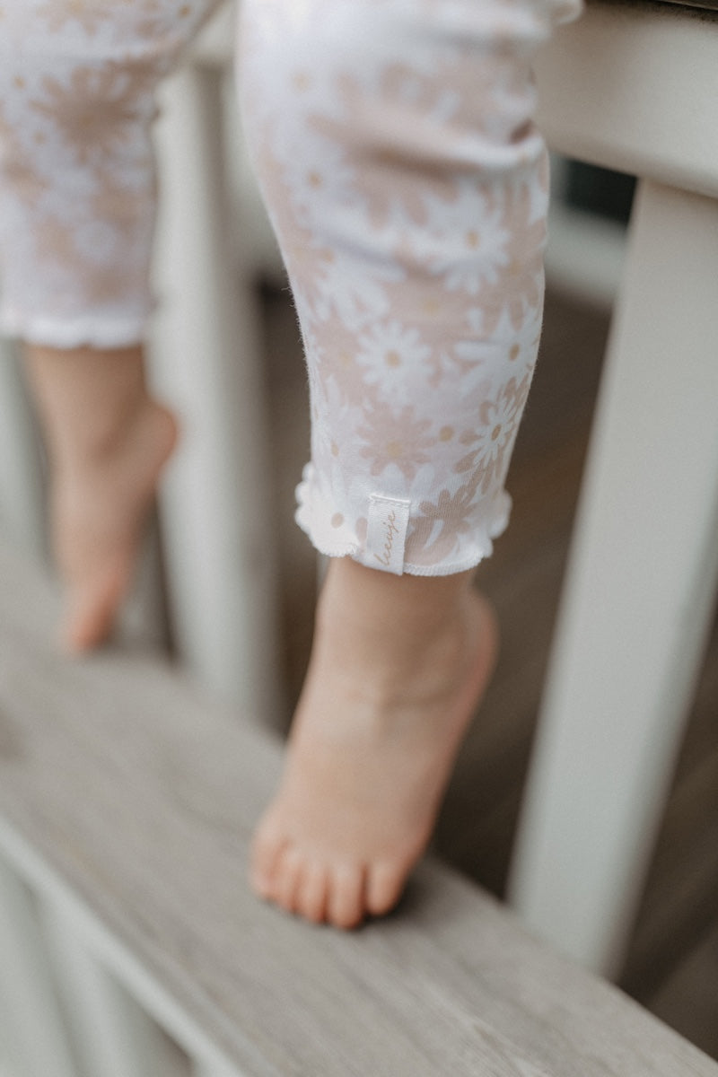 Leggings 'field of daisies' with bow
