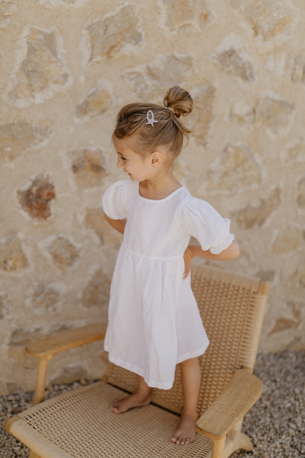 Leinenkleid mit Puffärmeln