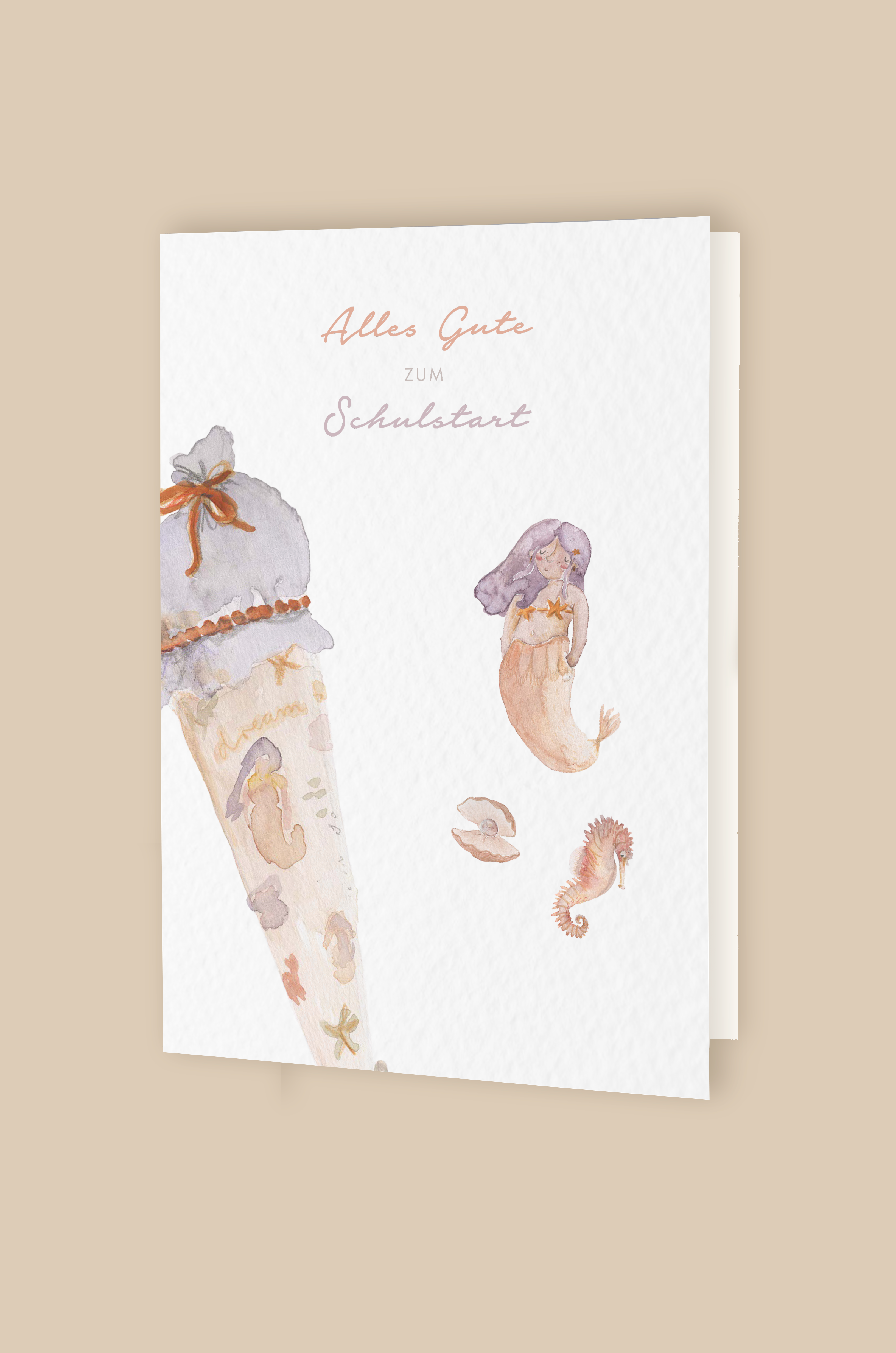 Klappkarte mermaid 'Schulstart'