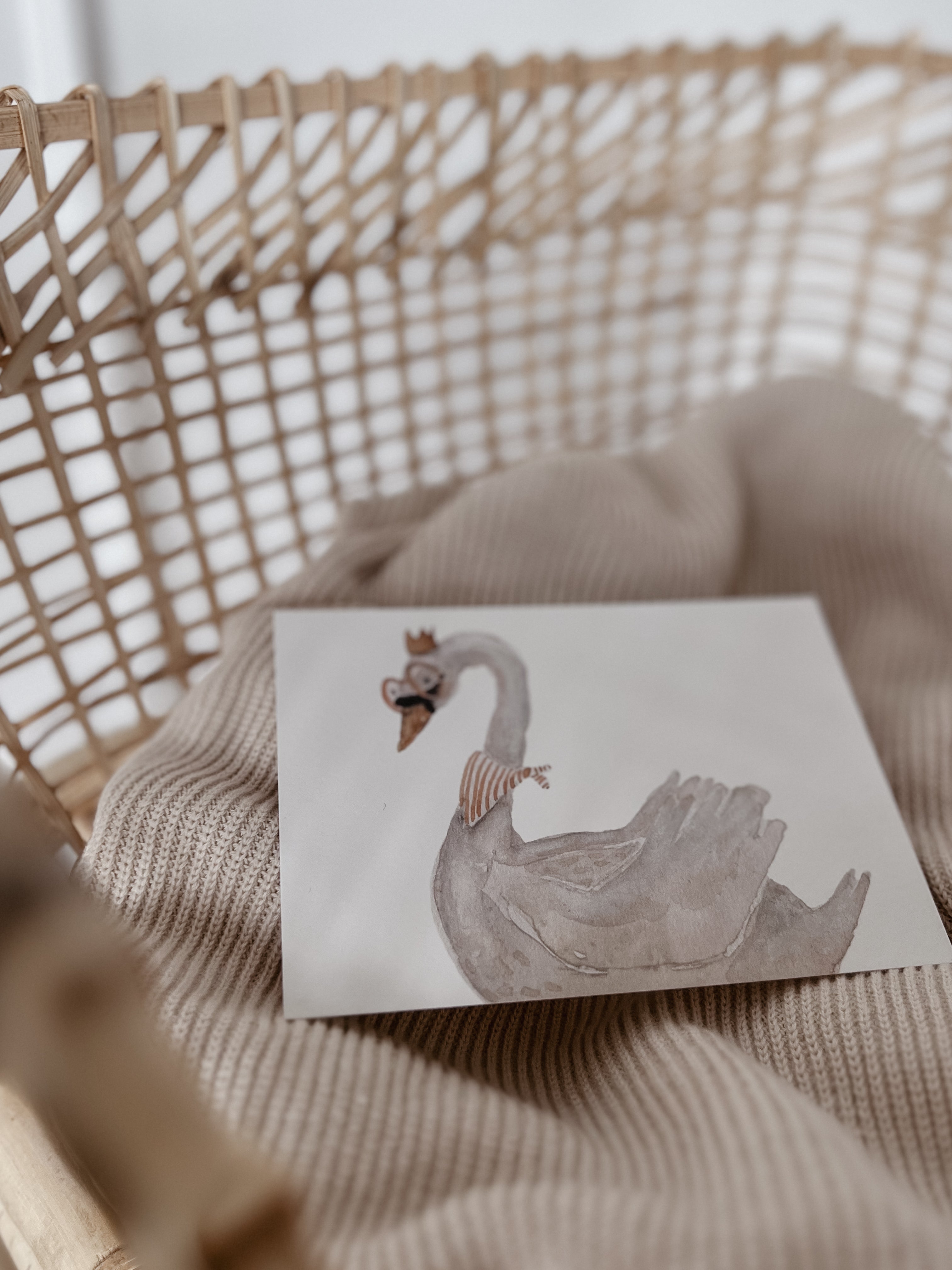 Postkarte Schwan