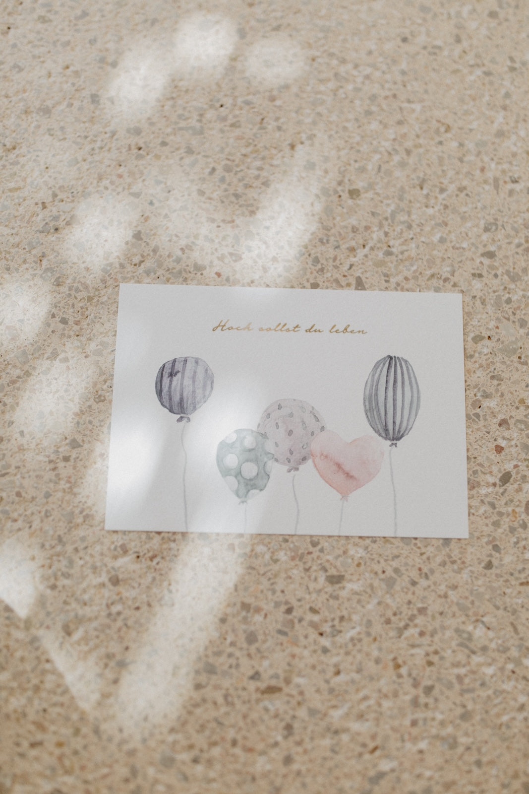 Postkarte Ballons 'Hoch sollst du leben'