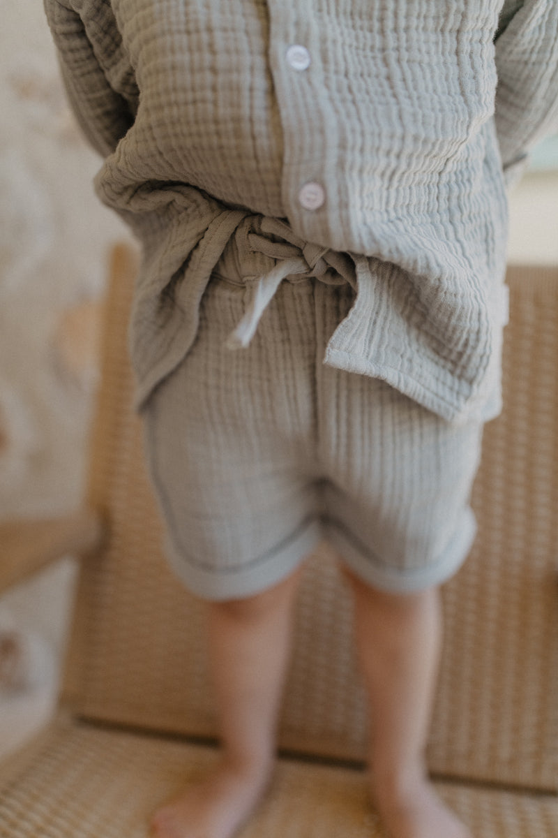 Shorts aus Musselin 'soft green'