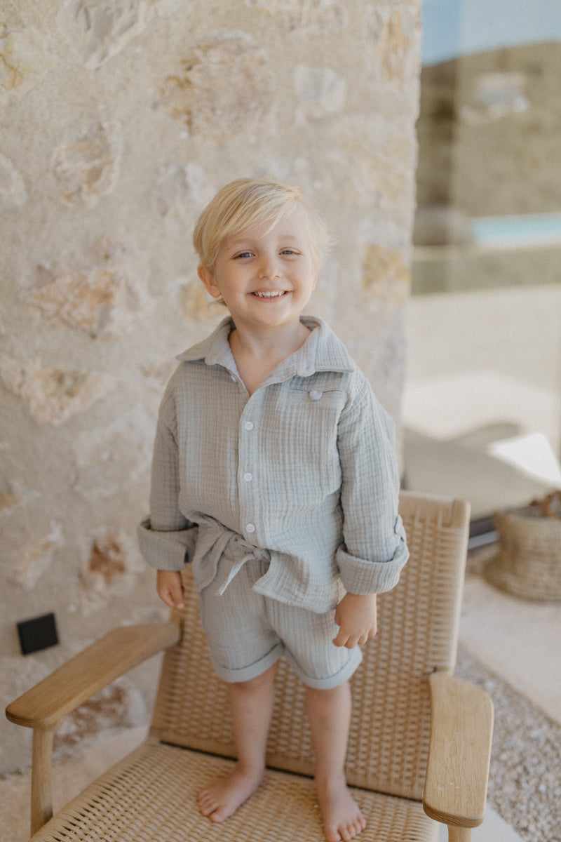 Shorts aus Musselin 'soft green'