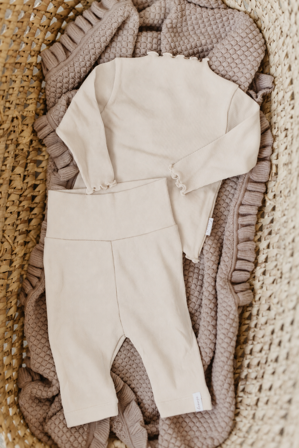 Babylegging van biologisch katoen 'lichtbeige'