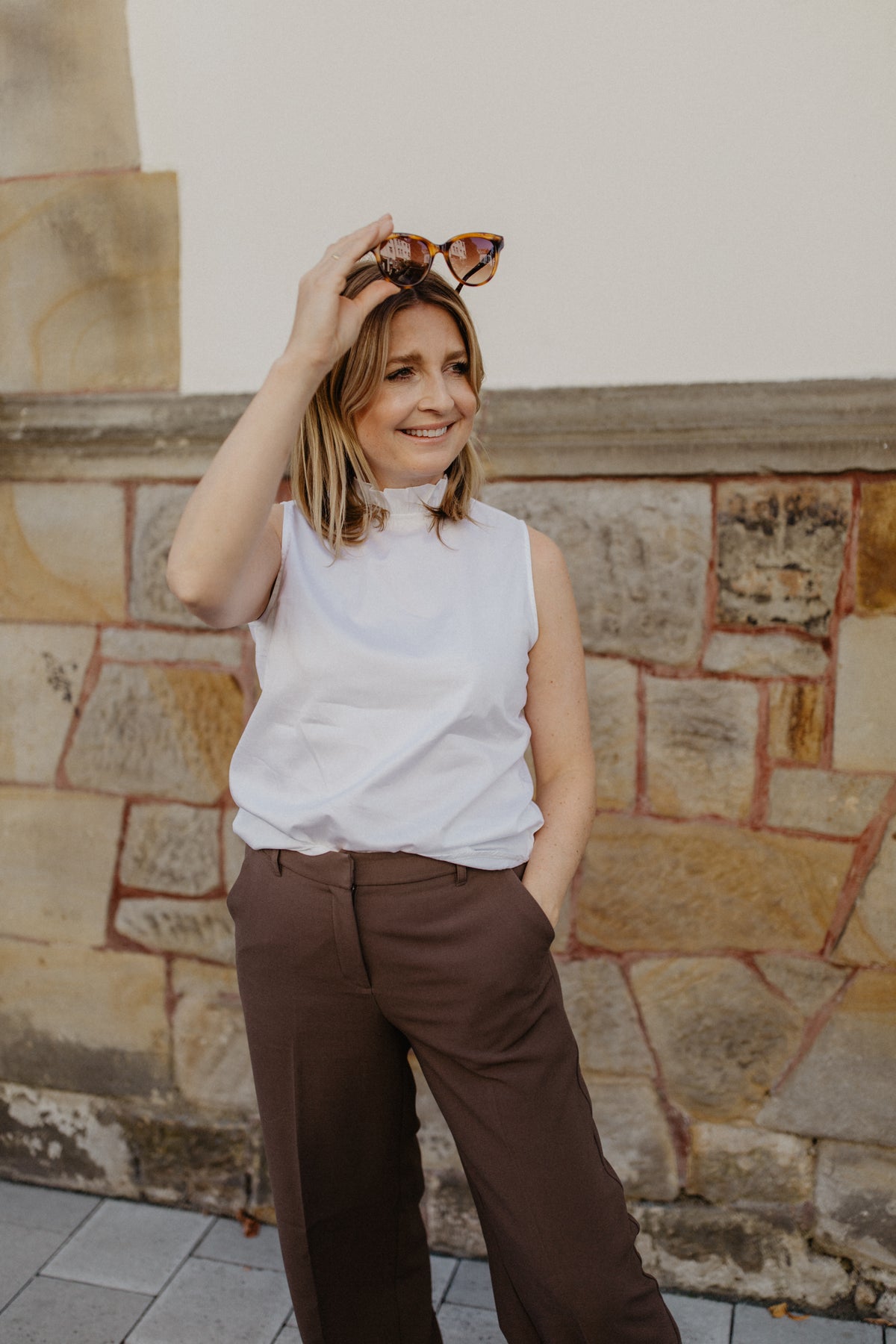 The Frill Collar Top / White