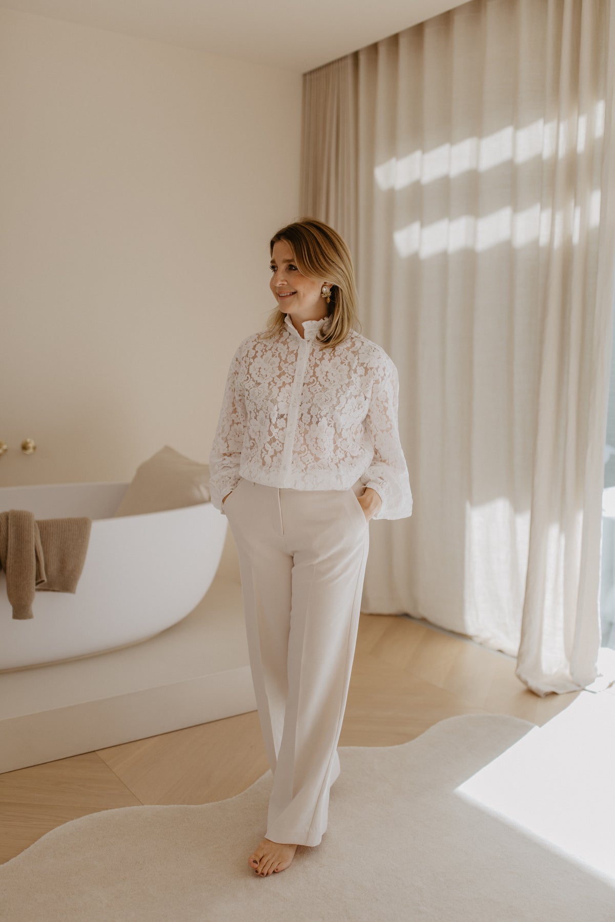 Bloemenkantblouse | Wit