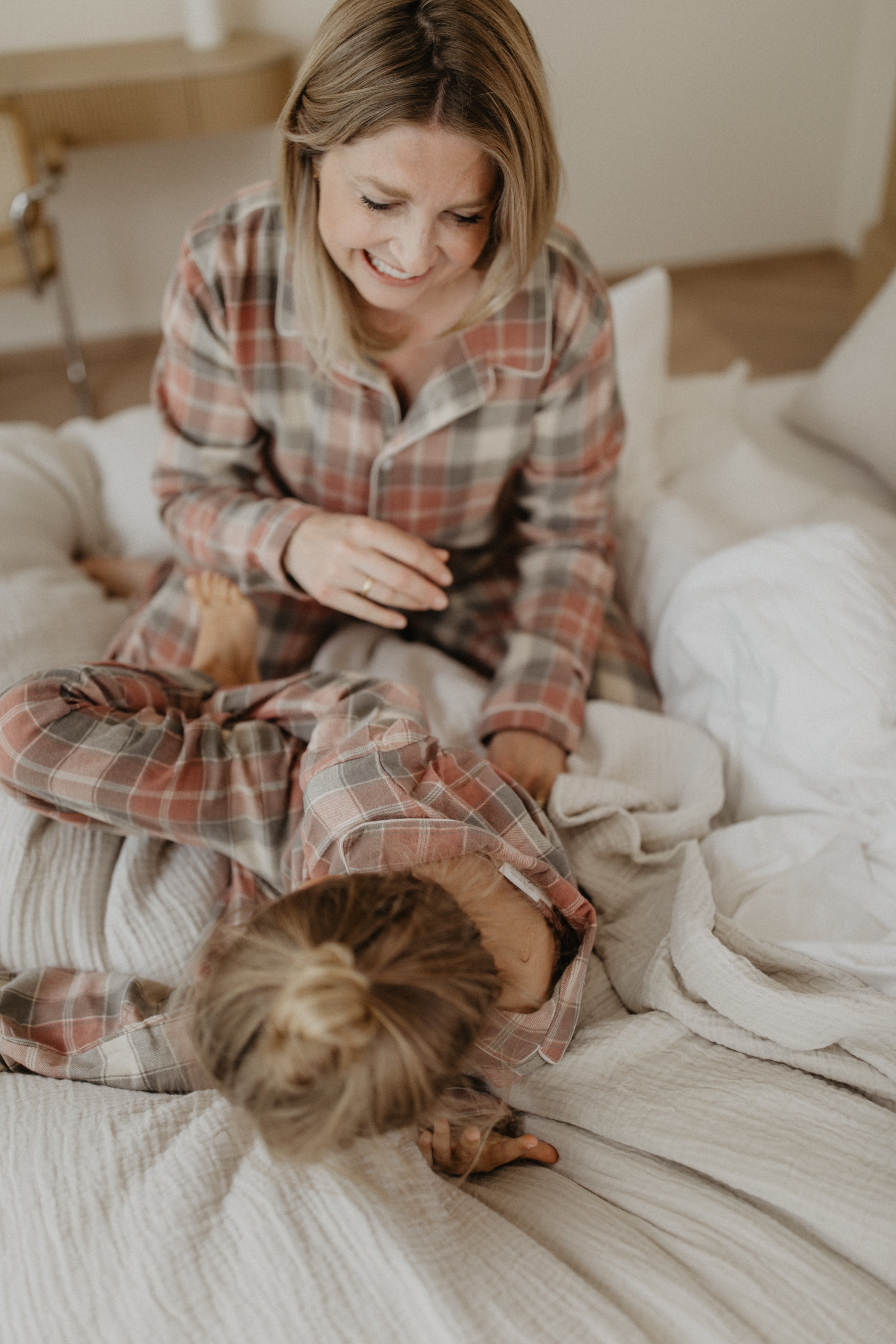 Mini-Me Pyjama Set 'red & green' aus Flanell