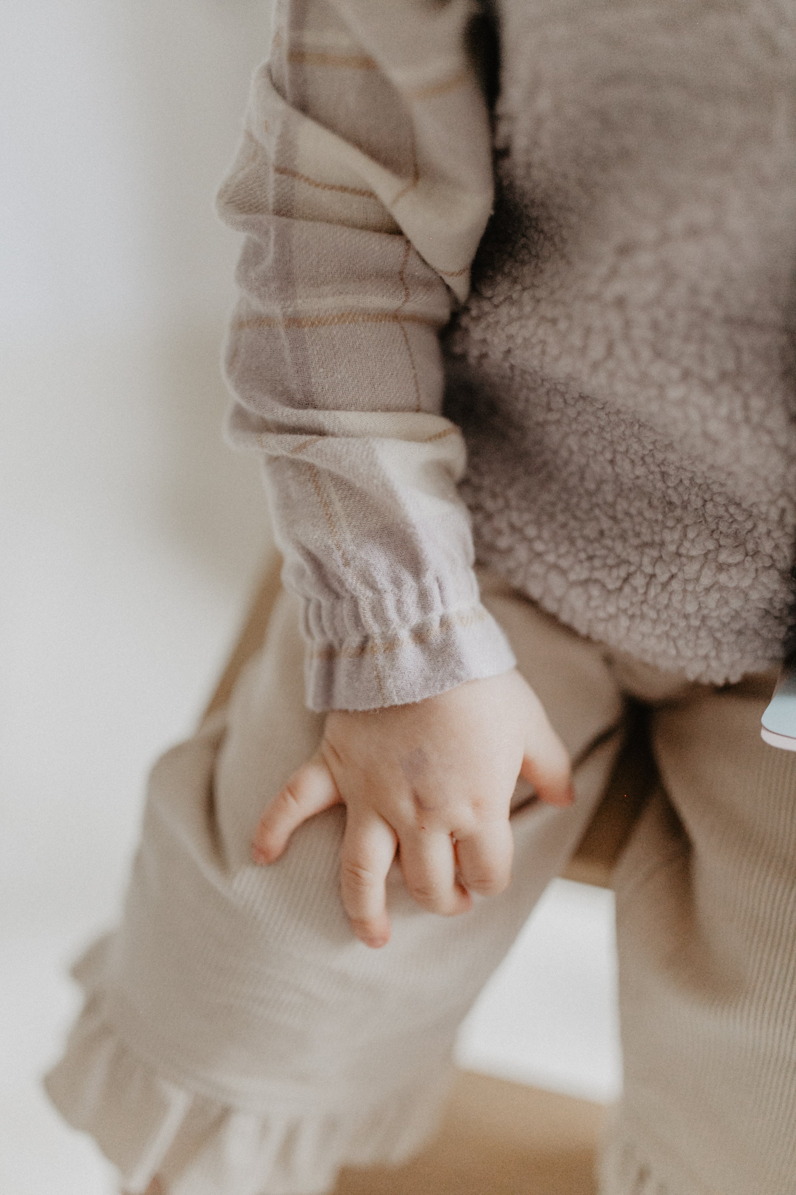 Flanellbluse 'beige & lavender'